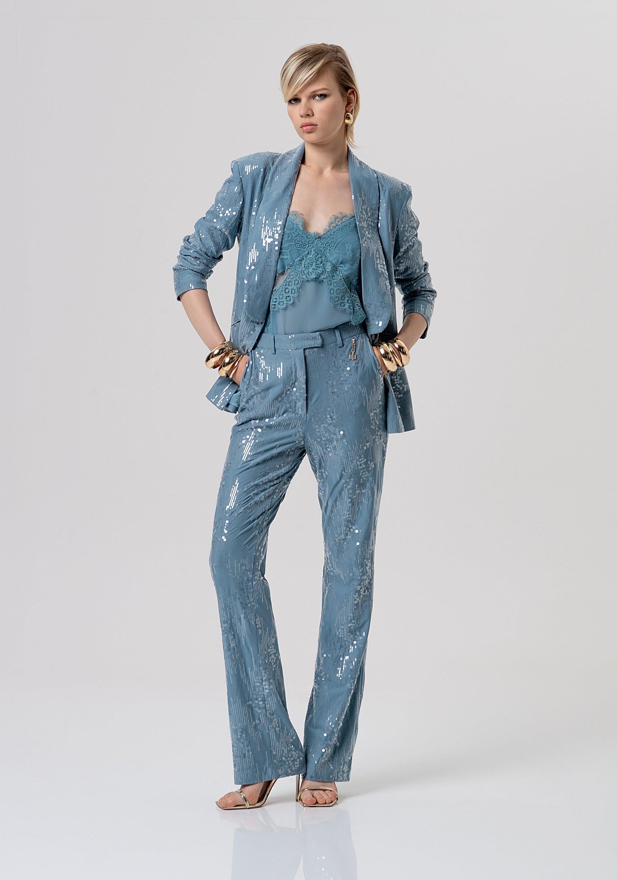 Top senza maniche lingerie DUSTYBLUE FQ26ST2002W41201 C33 FRACOMINA 