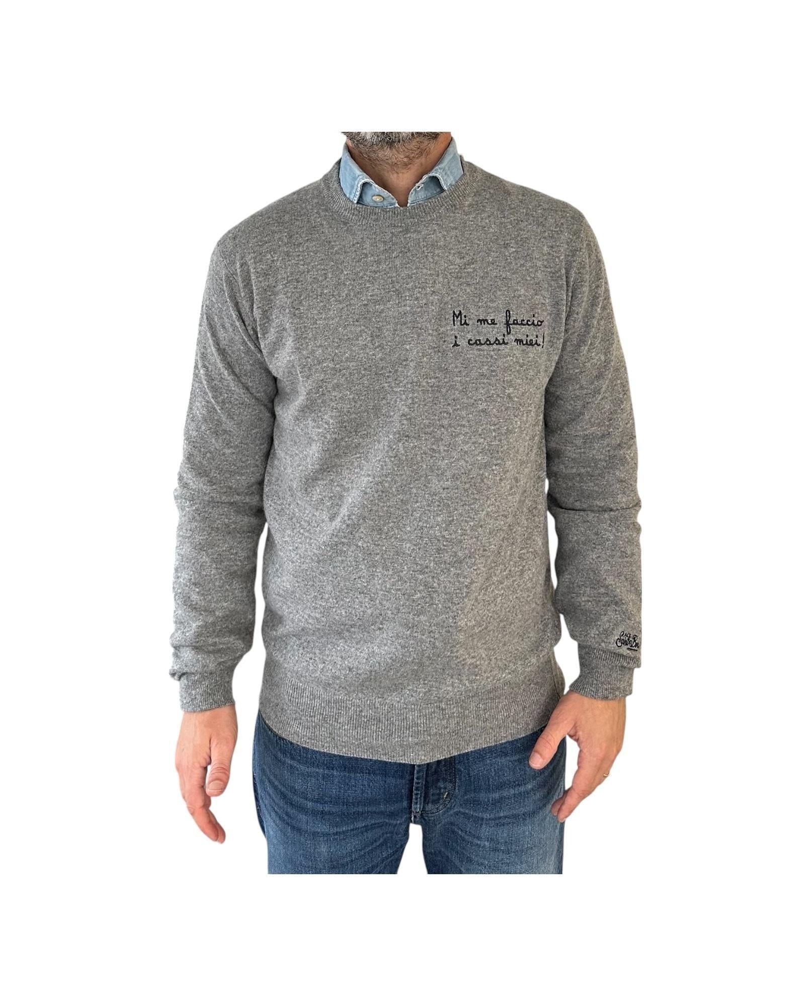 MC2 SAINT BARTH Maglione a girocollo con ricamo Mi me faccio i cassi miei! HER0024 03394I MC2 SAINT BARTH 
