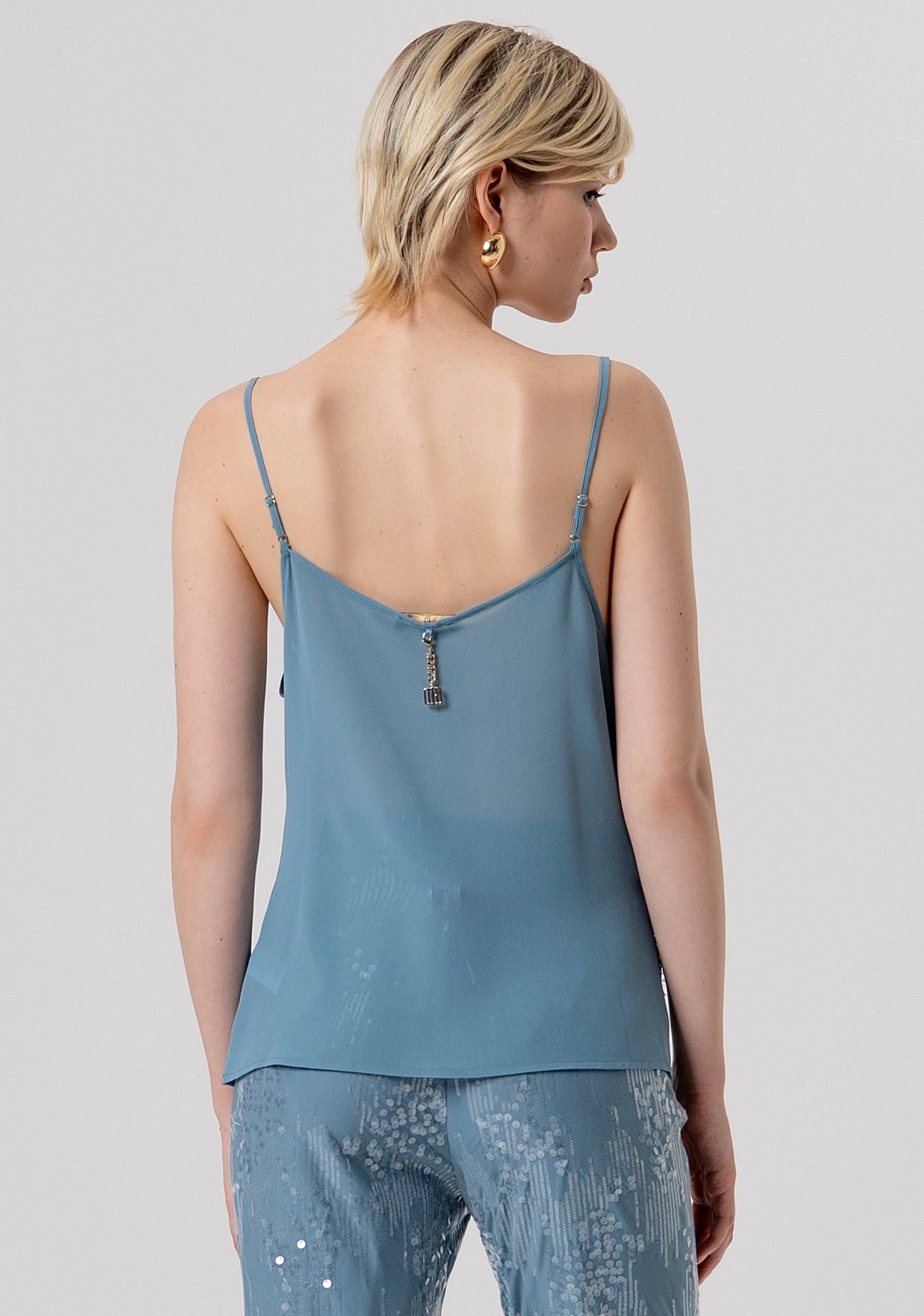 Top senza maniche lingerie DUSTYBLUE FQ26ST2002W41201 C33 FRACOMINA 