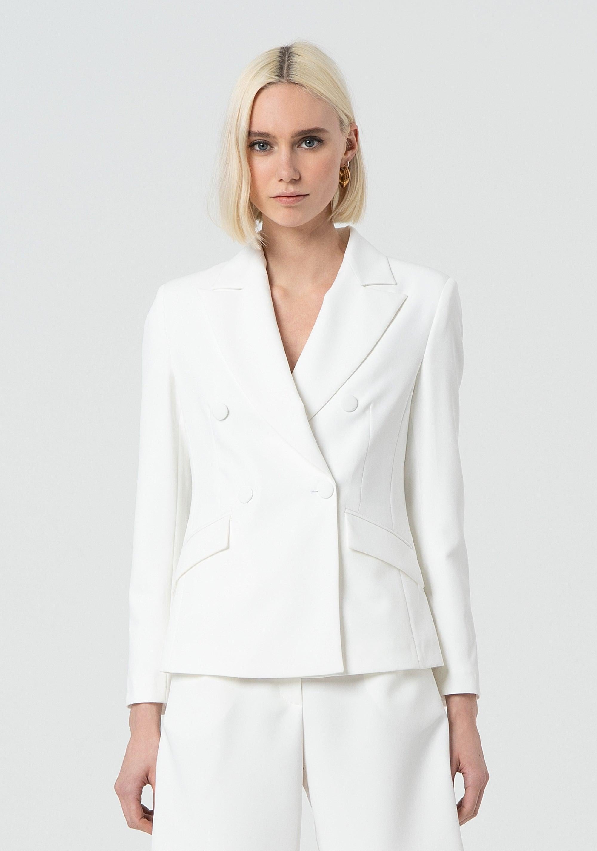 Blazer aderente doppiopetto cream