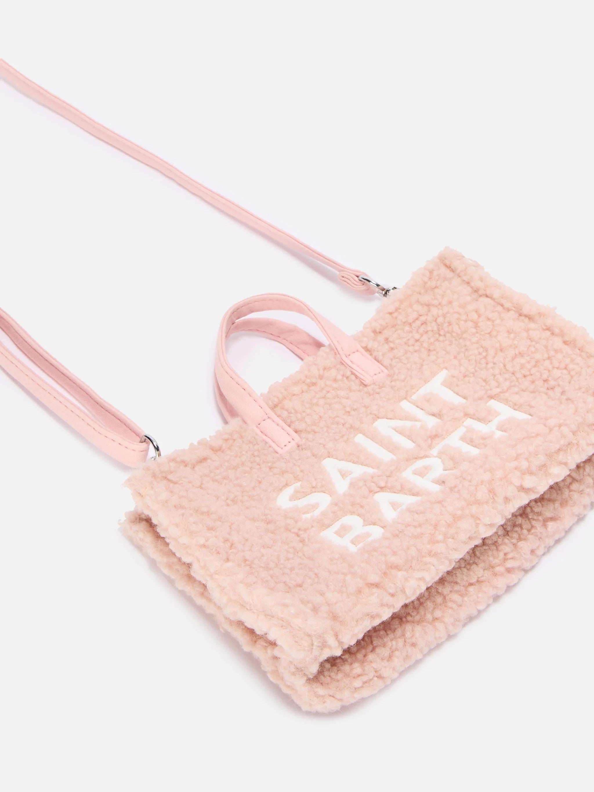Mini borsa porta telefono Phone Bag Teddy in sherpa rosa PHONE004 01494I MC2 SAINT BARTH 