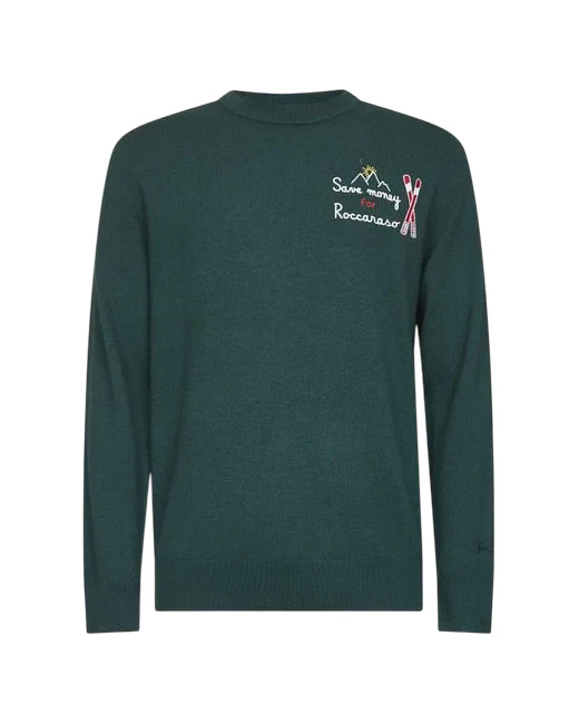 Maglia 'Save Money for Roccaraso' verde scuro MC2 Saint Barth. HER0024 01120I MC2 SAINT BARTH 