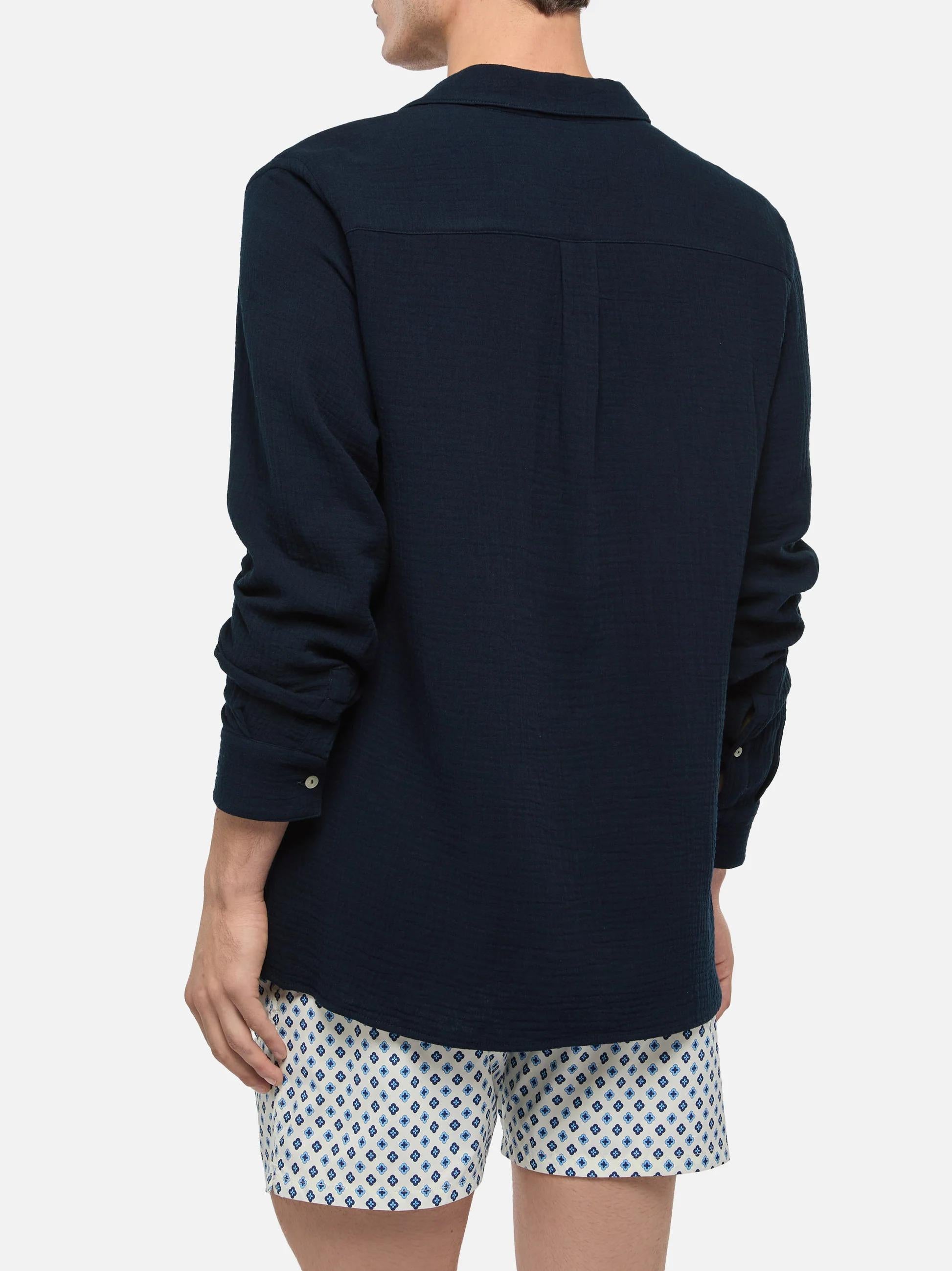 Polo Ventotene in garza di cotone blu navy VNT0001 00465L MC2 SAINT BARTH 
