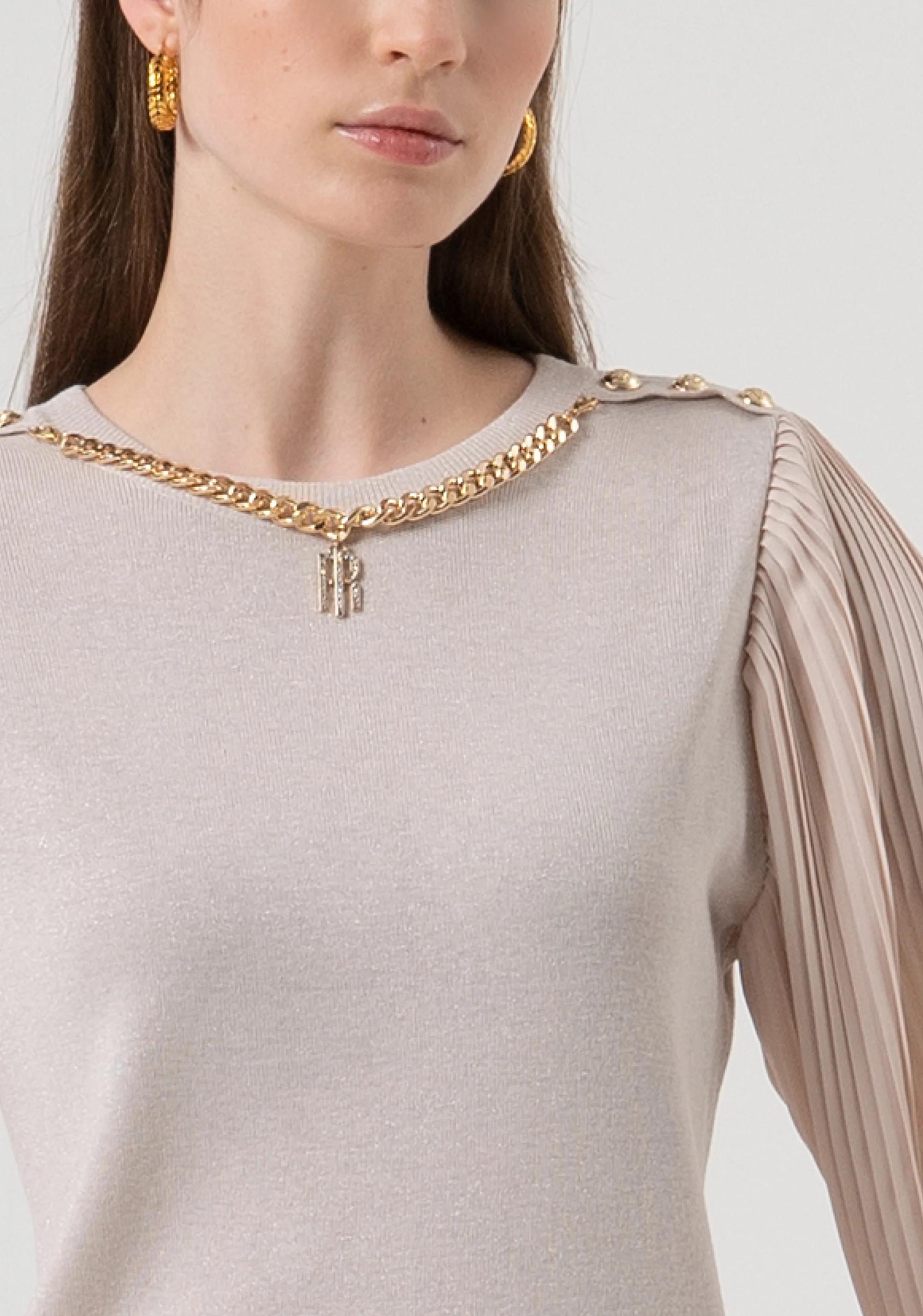 Fracomina Maglia regular con lana e lurex vanilla lurex FR25WT7027K459Q7 524 FRACOMINA 