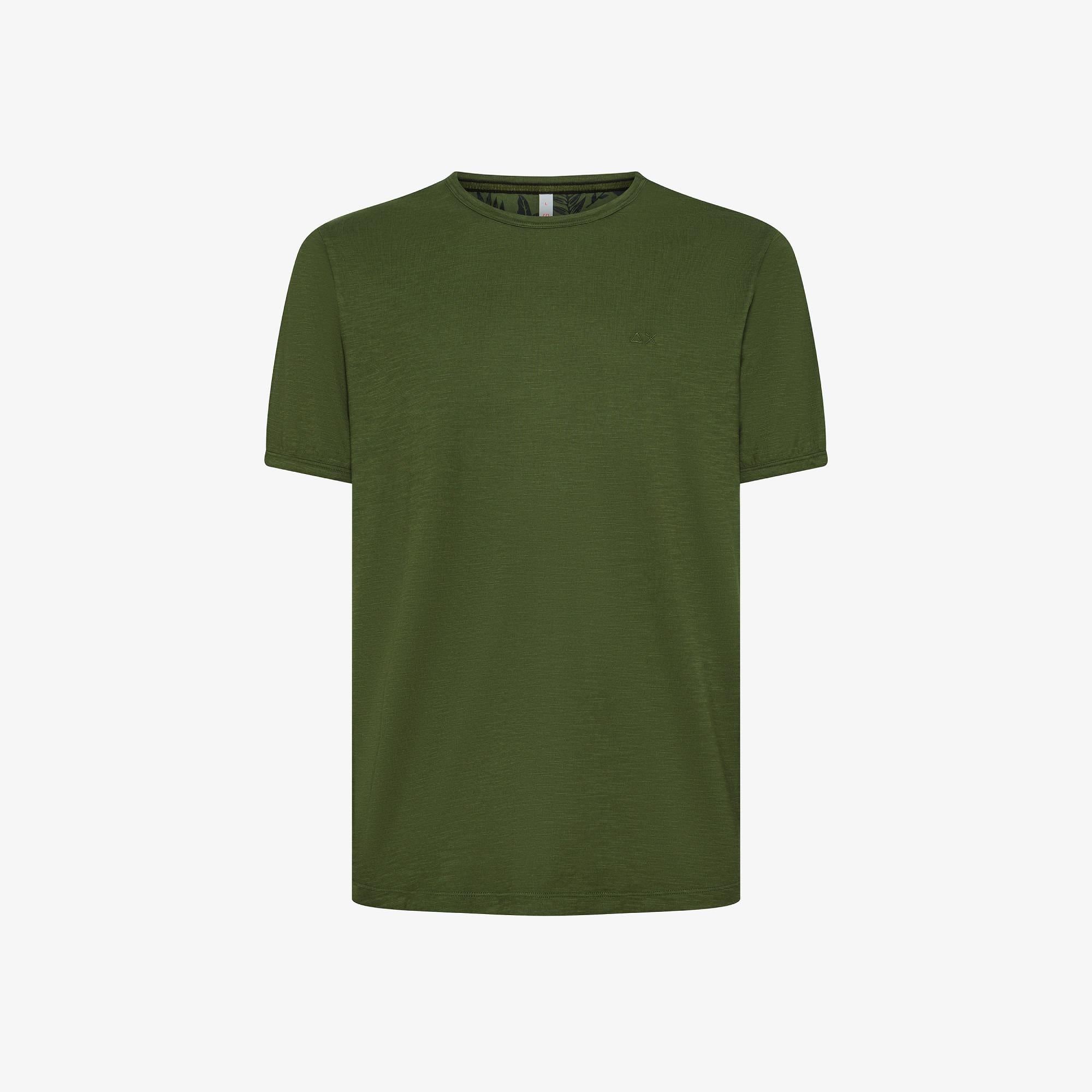 T-shirt in jersey di cotone verde scuro T35118 37 SUN 68 