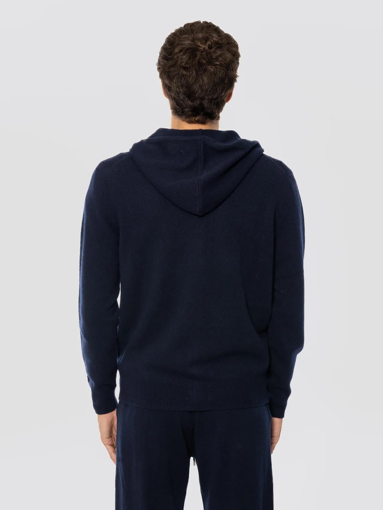 MC2 SAINT BARTH Felpa con Cappuccio e Zip in Lana Blu NOT0002 00063I MC2 SAINT BARTH 