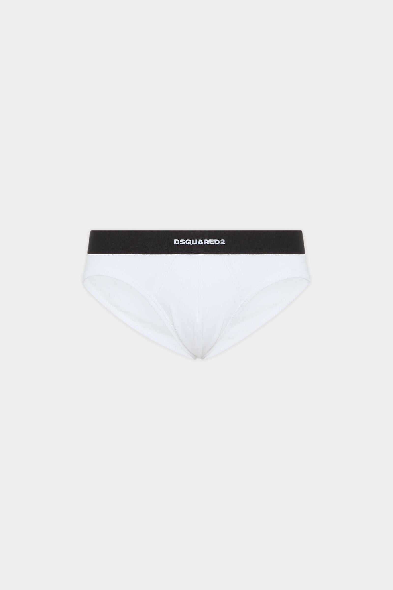 Set di 2 slip in cotone stretch bianchi DCX200070 100 DSQUARED 