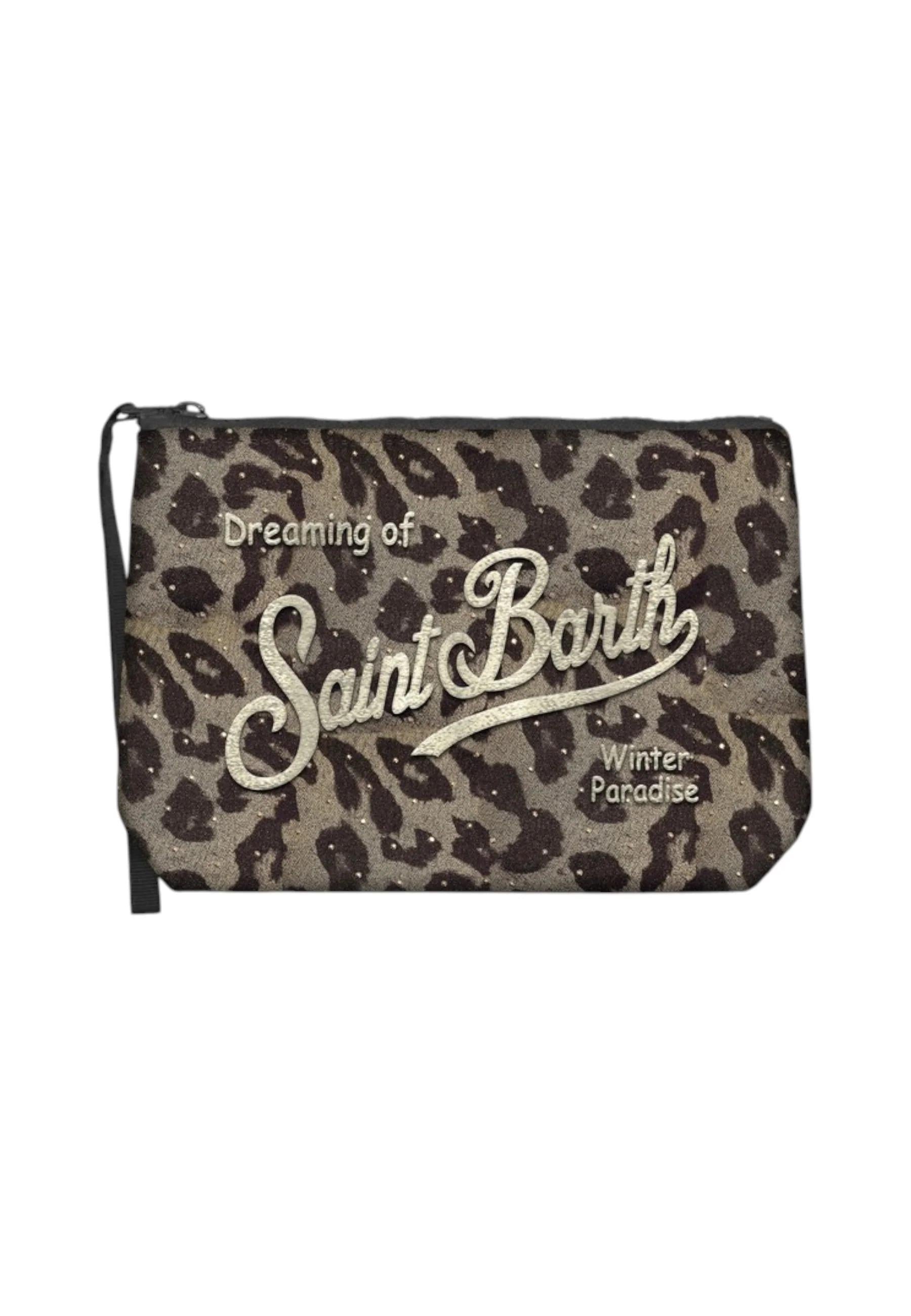 Pochette Mc2 Saint Barth Animalier Or Strass Embroidery Aline Silk ALI0029 00270I MC2 SAINT BARTH 
