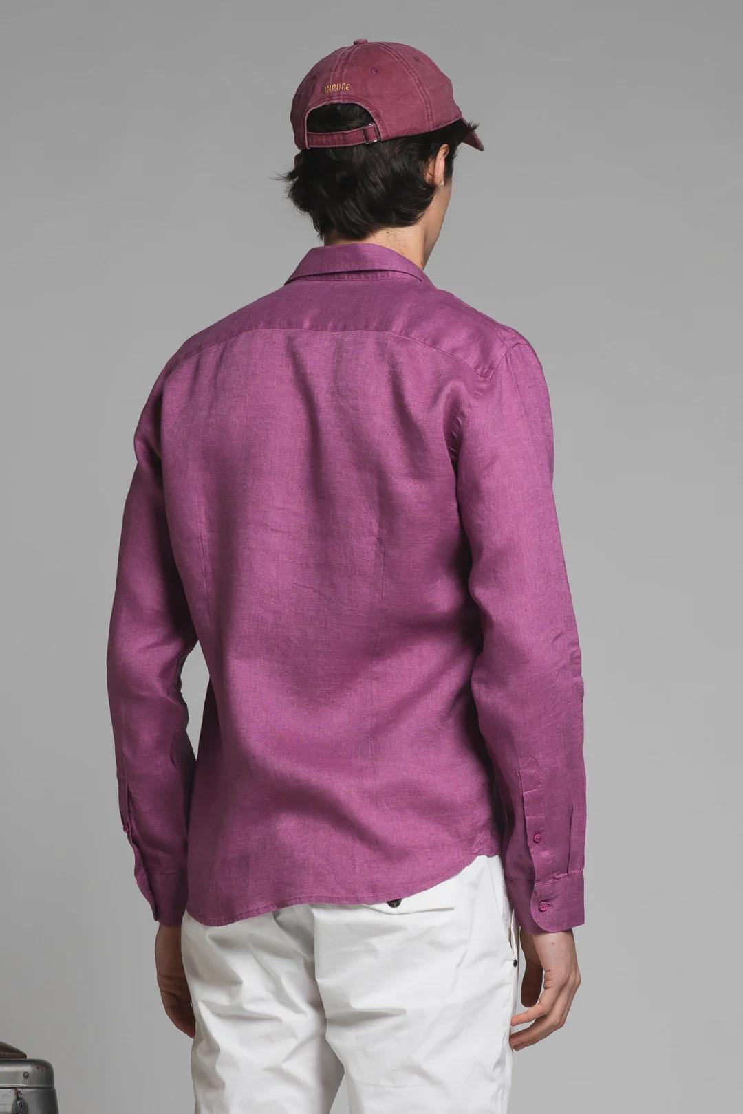 RILEY SHIRT COLLAR FRENCH IN 100% LINEN DARK ONION IM26SSSM-RILEY-LIN 256 IMPURE 