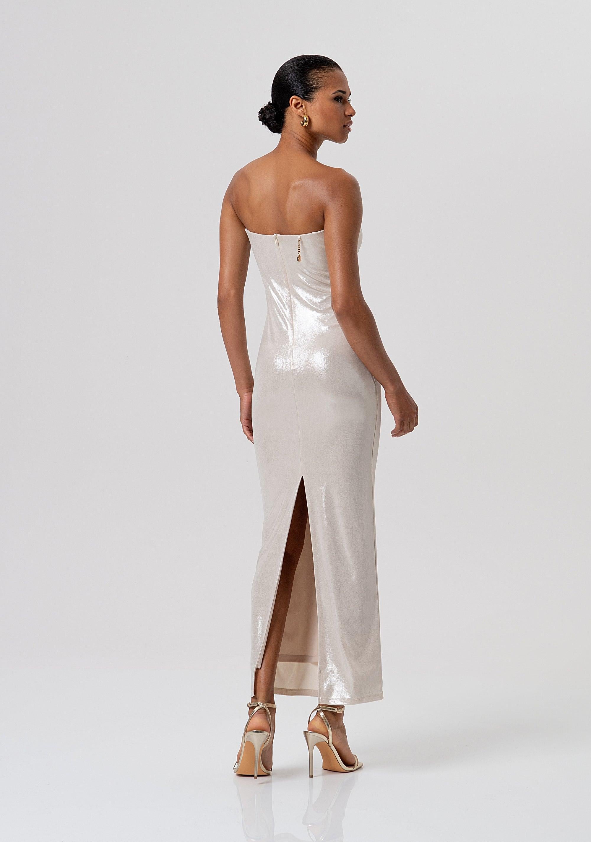 Abito slim senza maniche lungo in tessuto spalmato GOLD FQ26SD3004W798Y7 150 FRACOMINA 