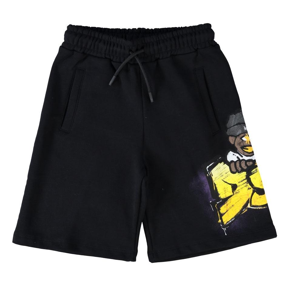 DISCLAIMER<BR/>BERMUDA IN FELPA DISCLAIMER NERO CON STAMPA 26EDK58838 NERO DISCLAIMER 