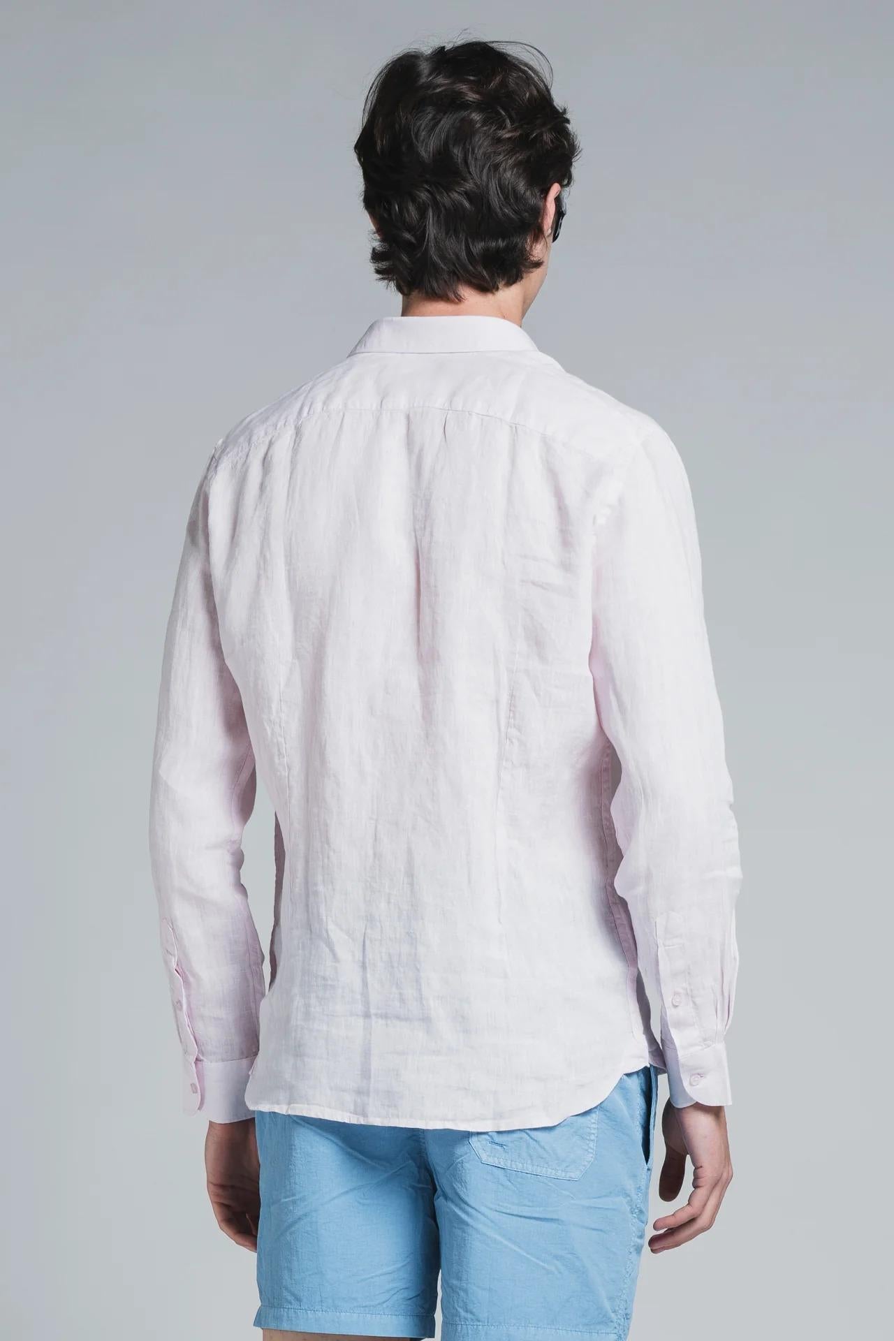 RILEY SHIRT COLLAR FRENCH IN 100% LINEN PINK IM26SSSM-RILEY-LIN C75 IMPURE 