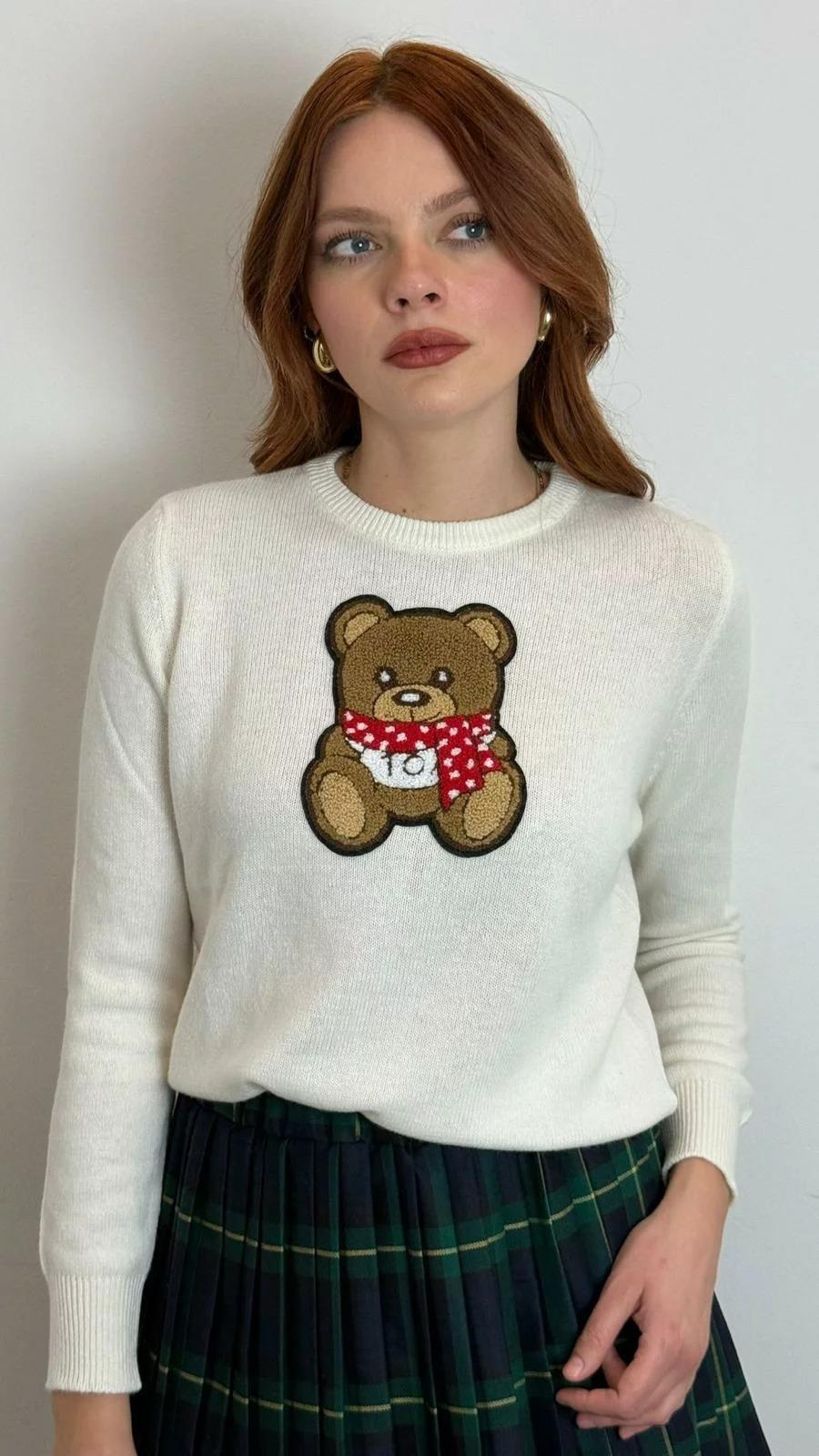 Vicolo Maglia orsetto sciarpa art. 77335F PANNA 77335F PANNA VICOLO 