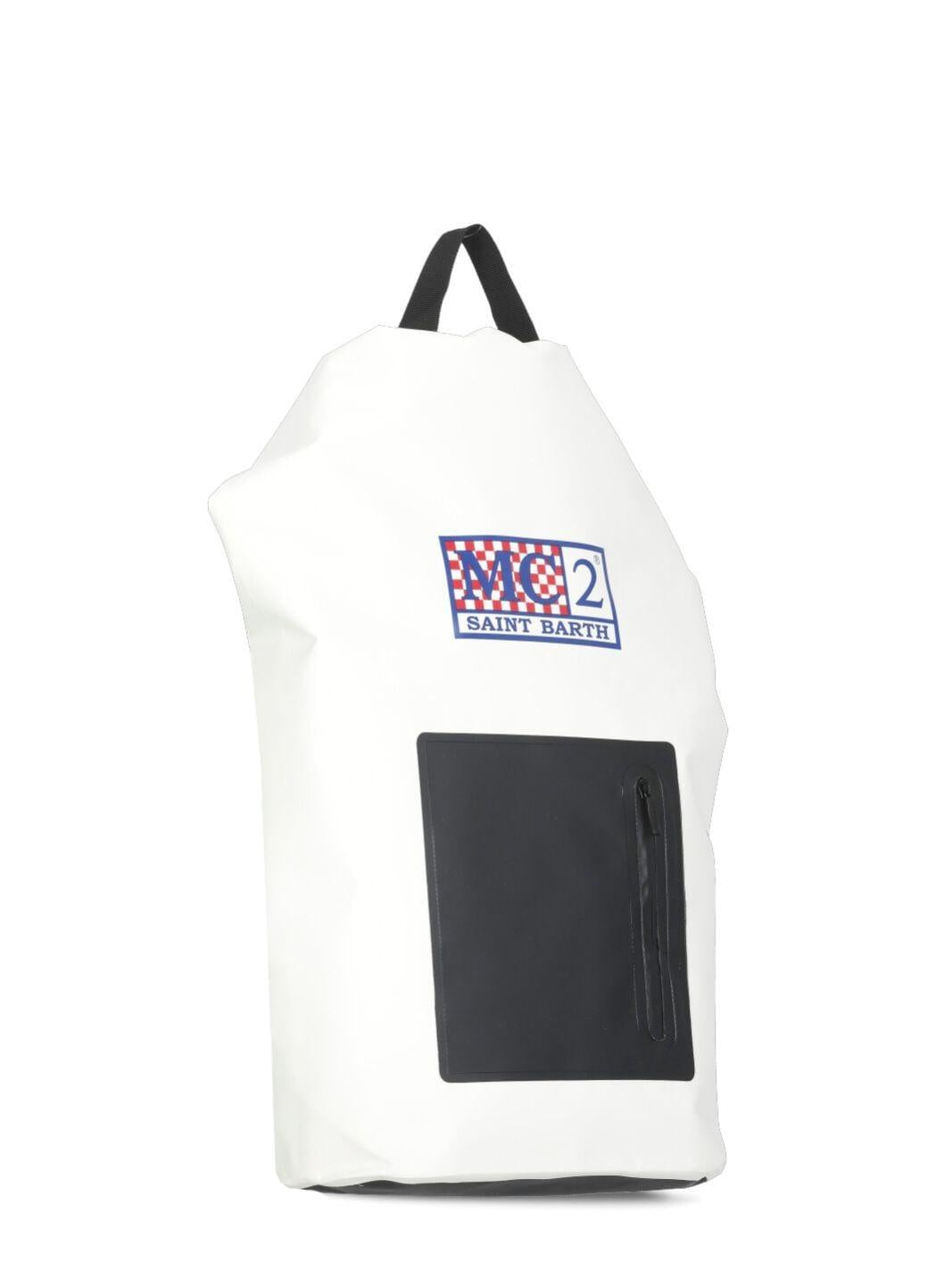 Zaino Backpack Aqua in PVC bianco tinta unita con logo stampato BAQ0001 01985H MC2 SAINT BARTH 