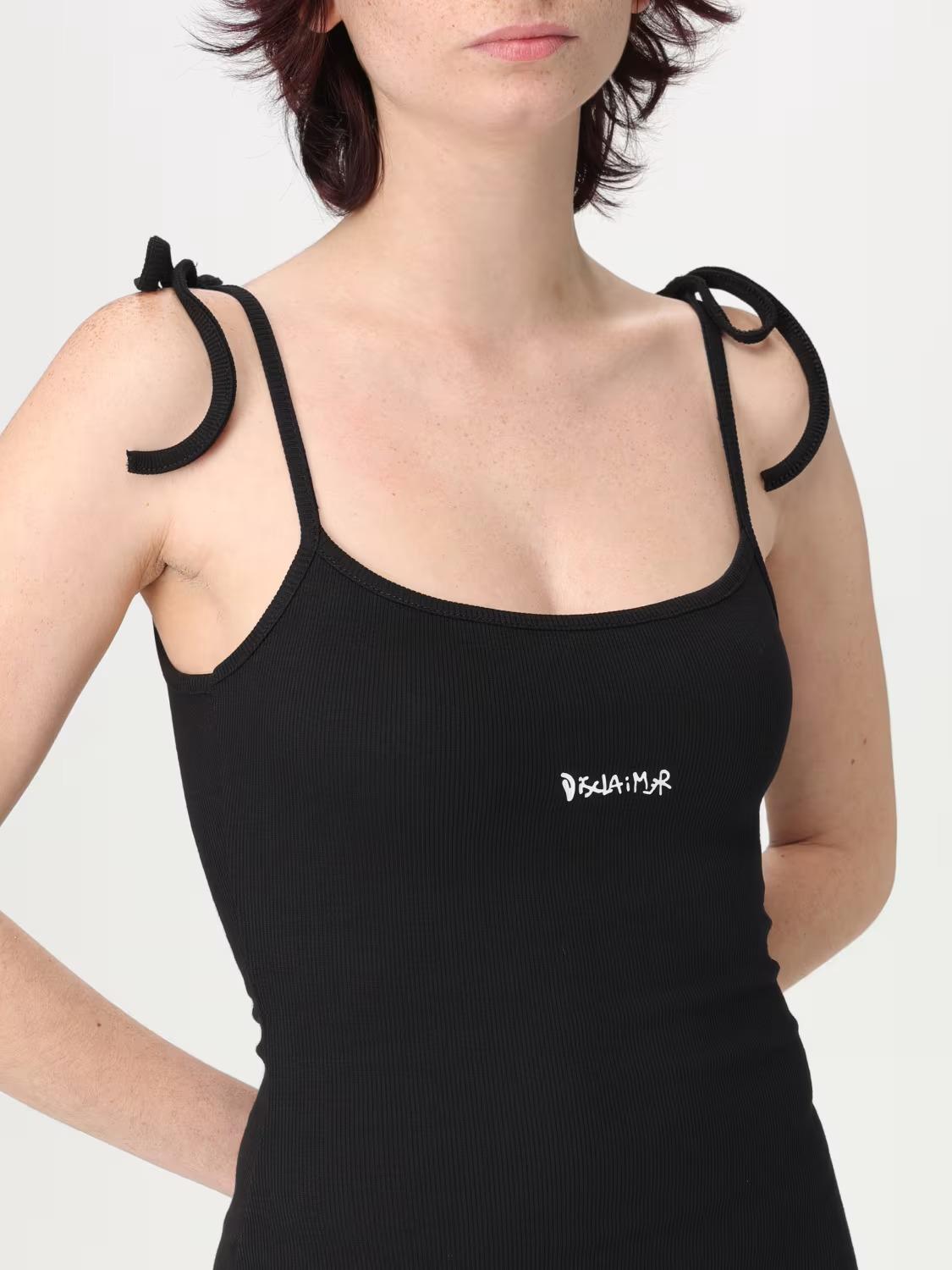 Abito Disclaimer in cotone a costina stretch nero 26EDS54938 NERO DISCLAIMER 