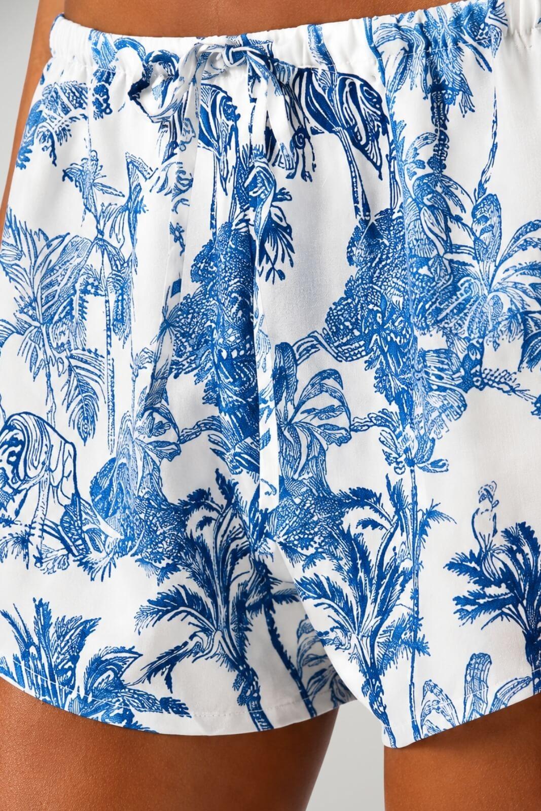 Shorts Kammy in seta con stampa toile de jouy KMM0001 08351L MC2 SAINT BARTH 