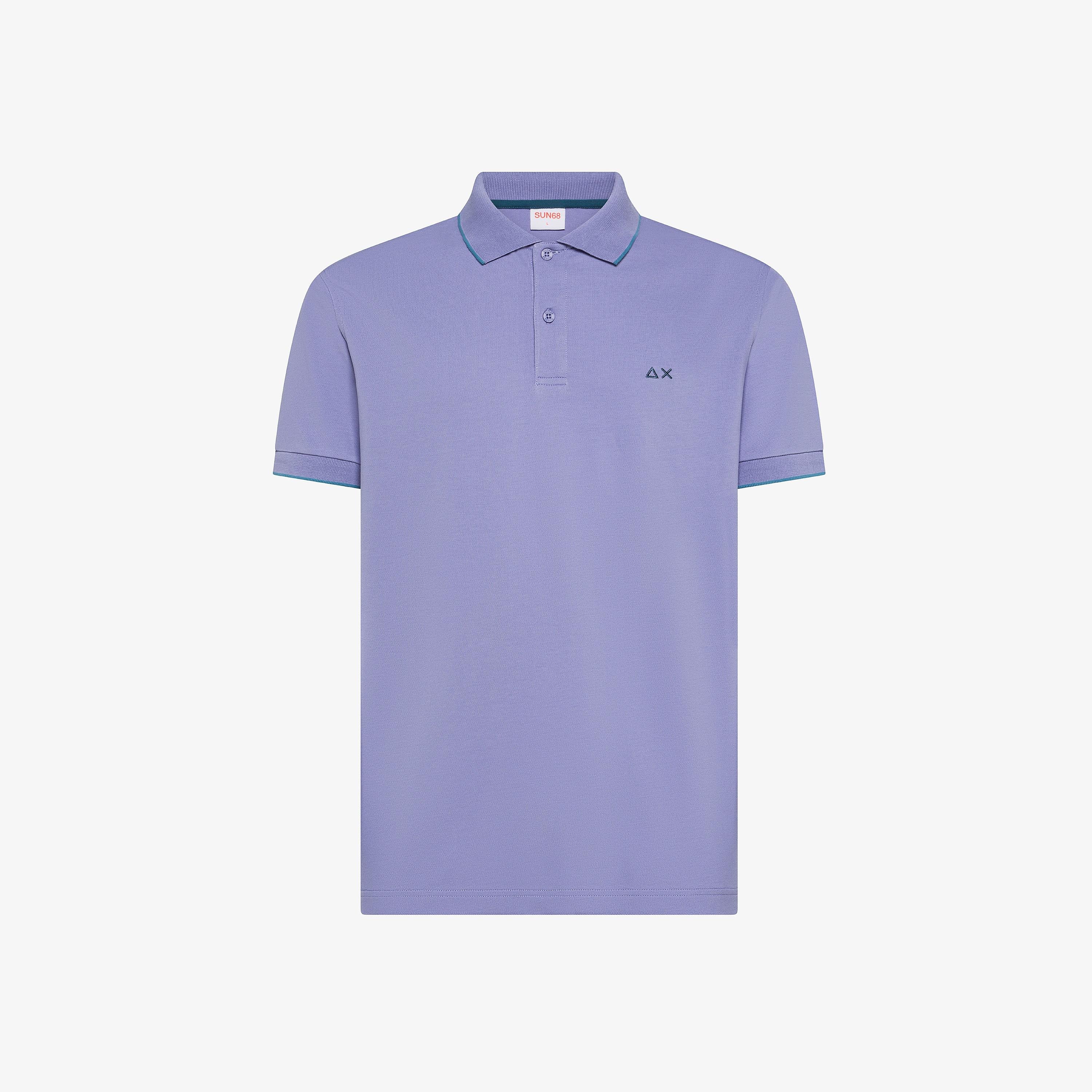 SUN68 Polo small stripe on collar Lilla A36111 24 SUN 68 