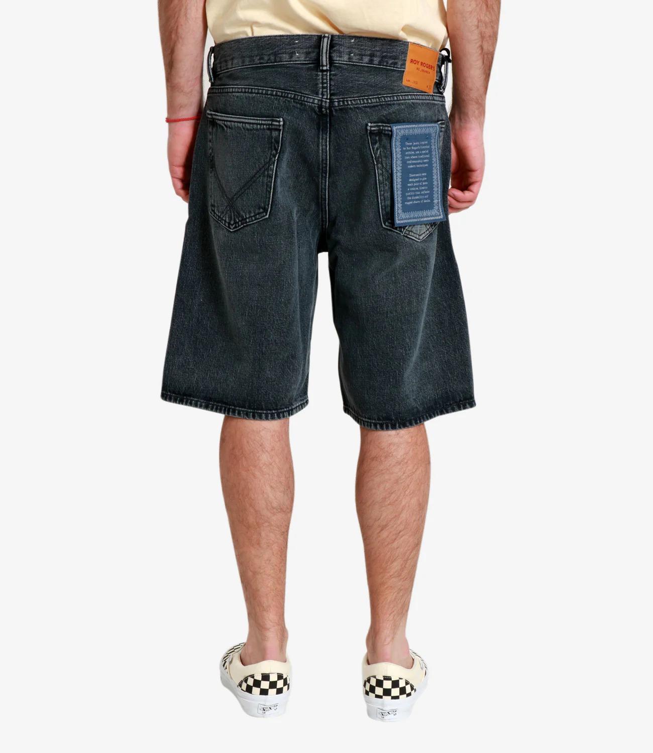 Roy Roger's Bermuda cult wide re-serch denim black dalt villa RSC010N1263182 C0998 ROY ROGER'S 