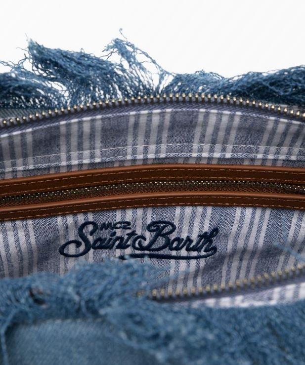 Borsa donna MC2 Saint Barth City BAG Fringe DENIM EMB  JEANS CBMF001 01759L MC2 SAINT BARTH 