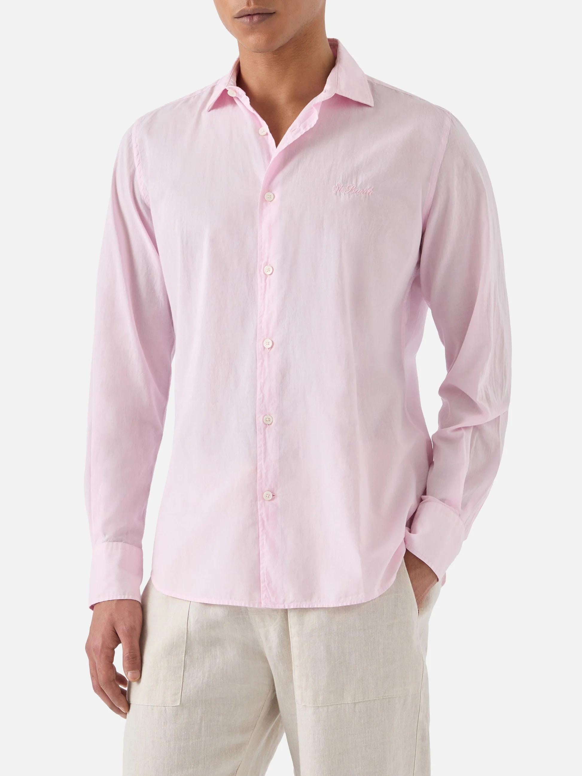 Camicia Chemise in cotone rosa tinta unita LCM0001 00135L MC2 SAINT BARTH 