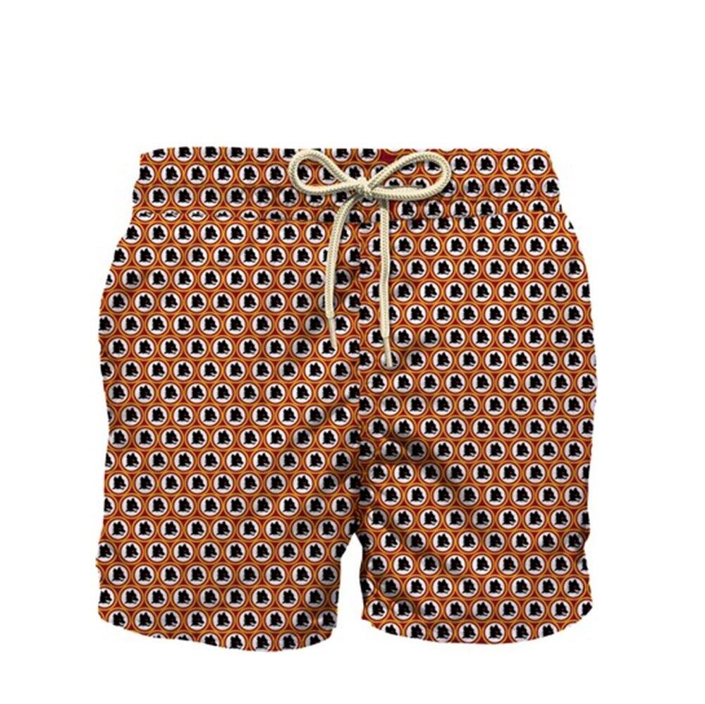 Costume da bagno da bambino in tessuto leggero con stampa logo AS ROMANEW LOGO 45 JEA0004 04837H MC2 SAINT BARTH 