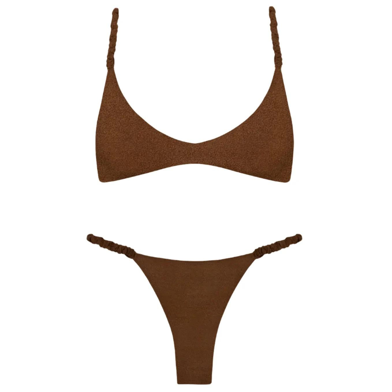 Bikini Moana di MC2 Saint Barth dark brown MOA000100580L MOA0001 00580L MC2 SAINT BARTH 