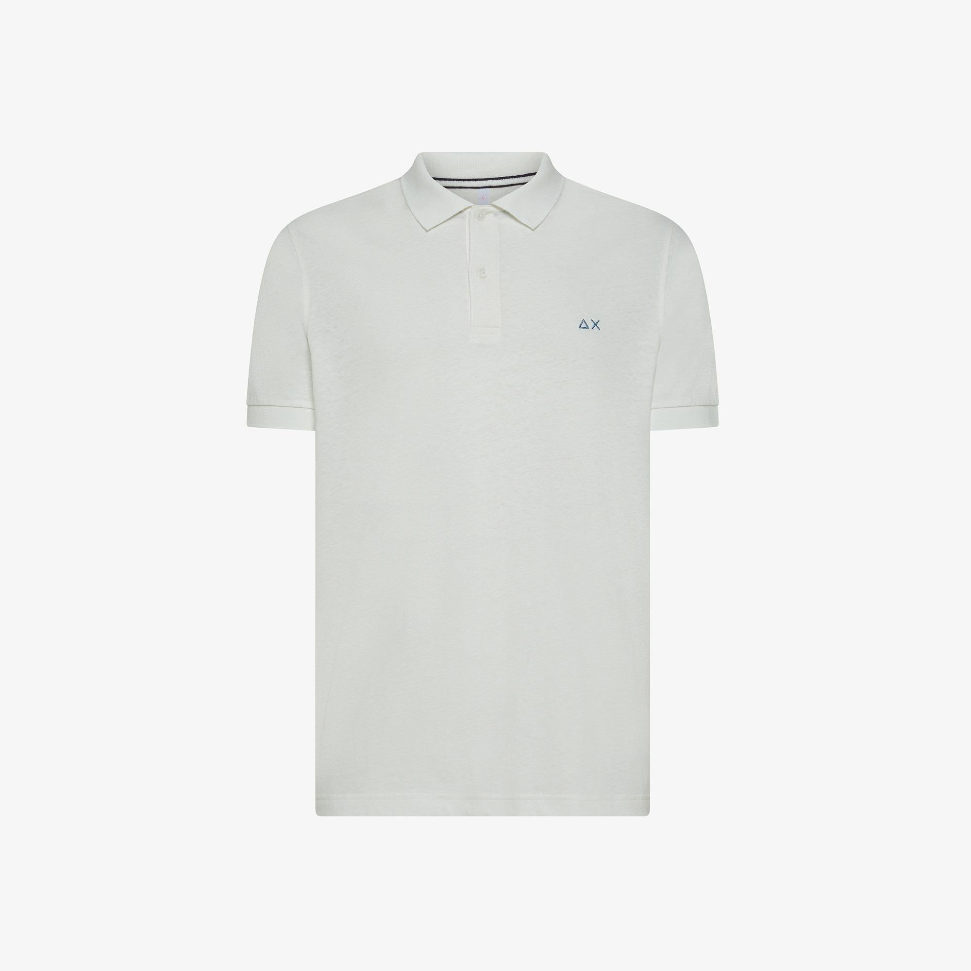 Polo sun68  in lino e cotone bianco panna A35133 31 SUN 68 