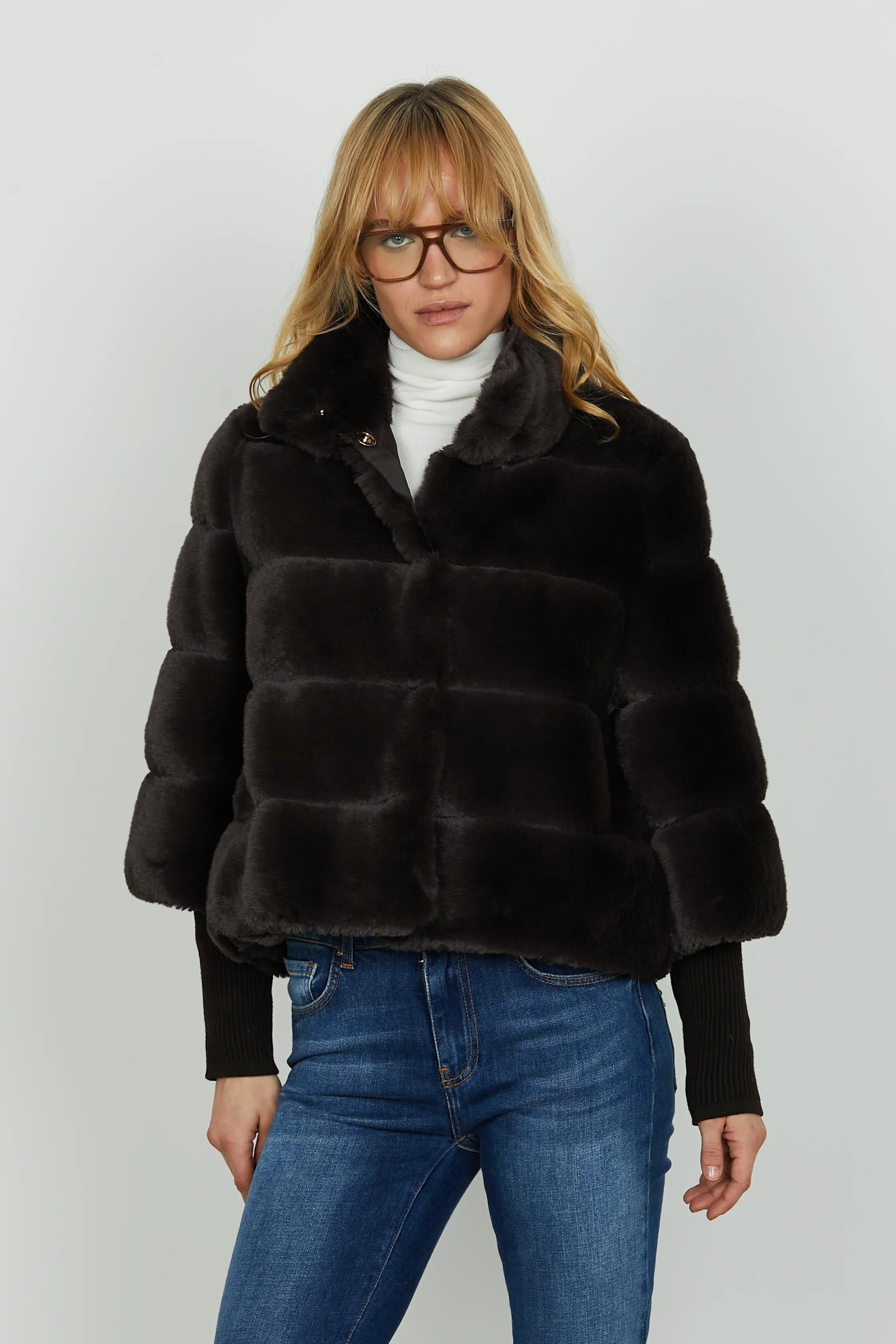 Relish Ecopelliccia MARILA manica lunga con polsi costina RDA2505006062 SHOPPING BAG RELISH 