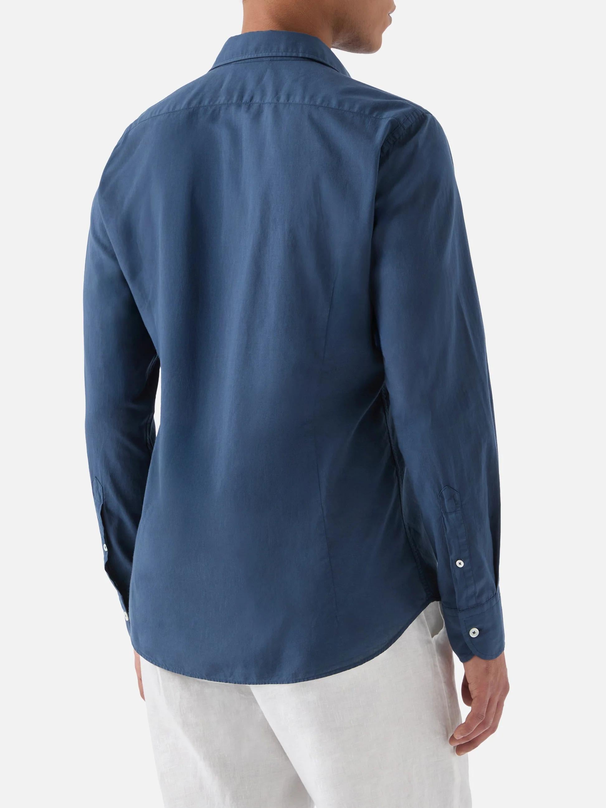 Camicia Chemise in cotone blu navy tinta unita LCM0001 00097L MC2 SAINT BARTH 