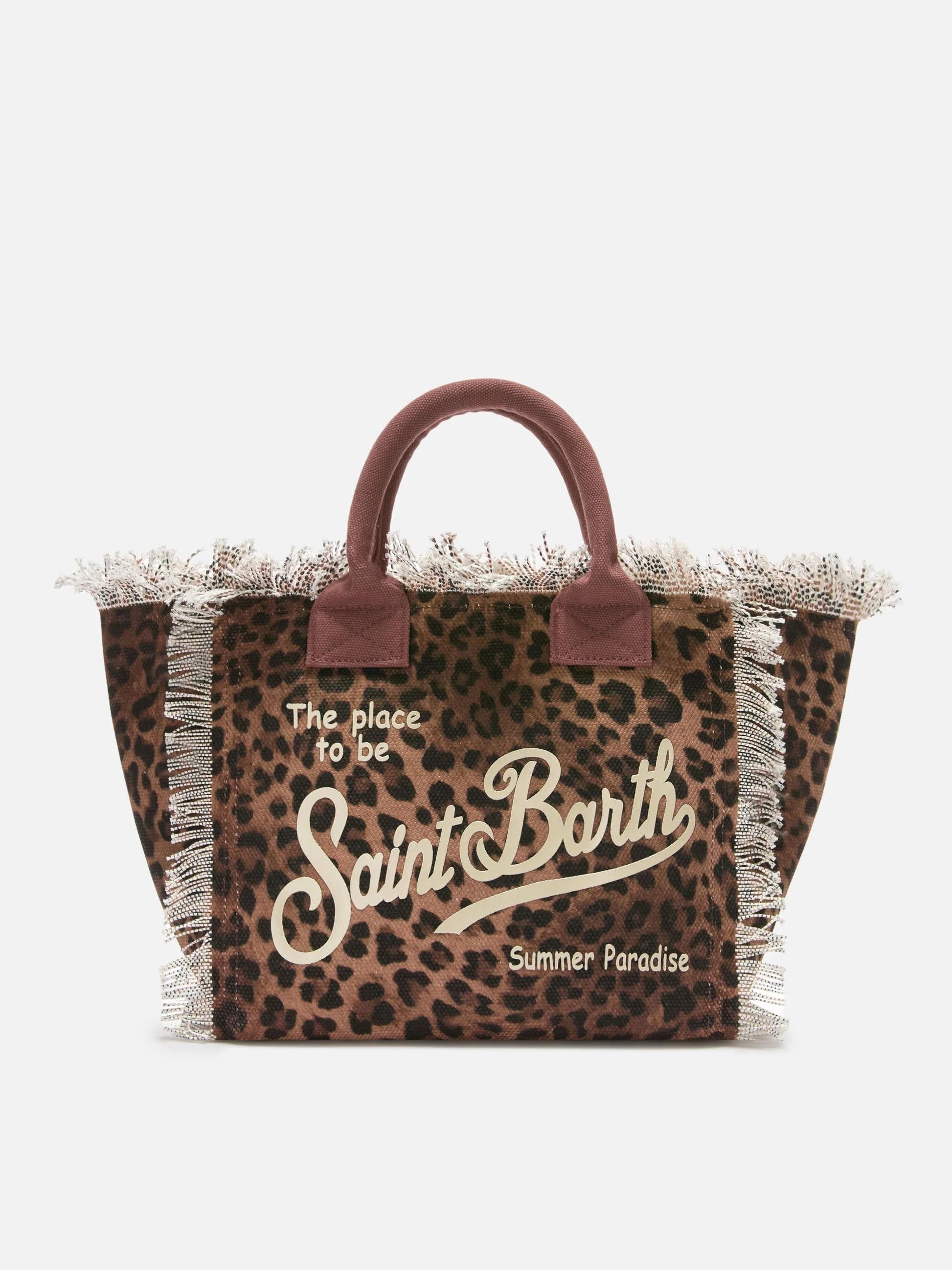 Borsa Colette in canvas con fantasia leopardata COL0001 00190L MC2 SAINT BARTH 