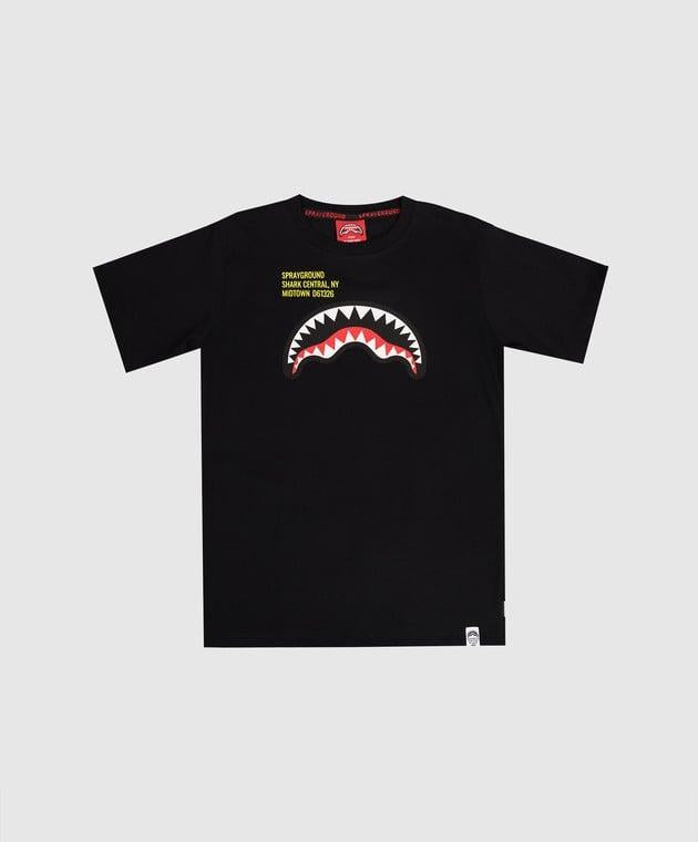 SPRAYGROUND<BR/>SHARK BASIC REG T-SHIRT BLK SPY1384 BLACK SPRAYGROUND 