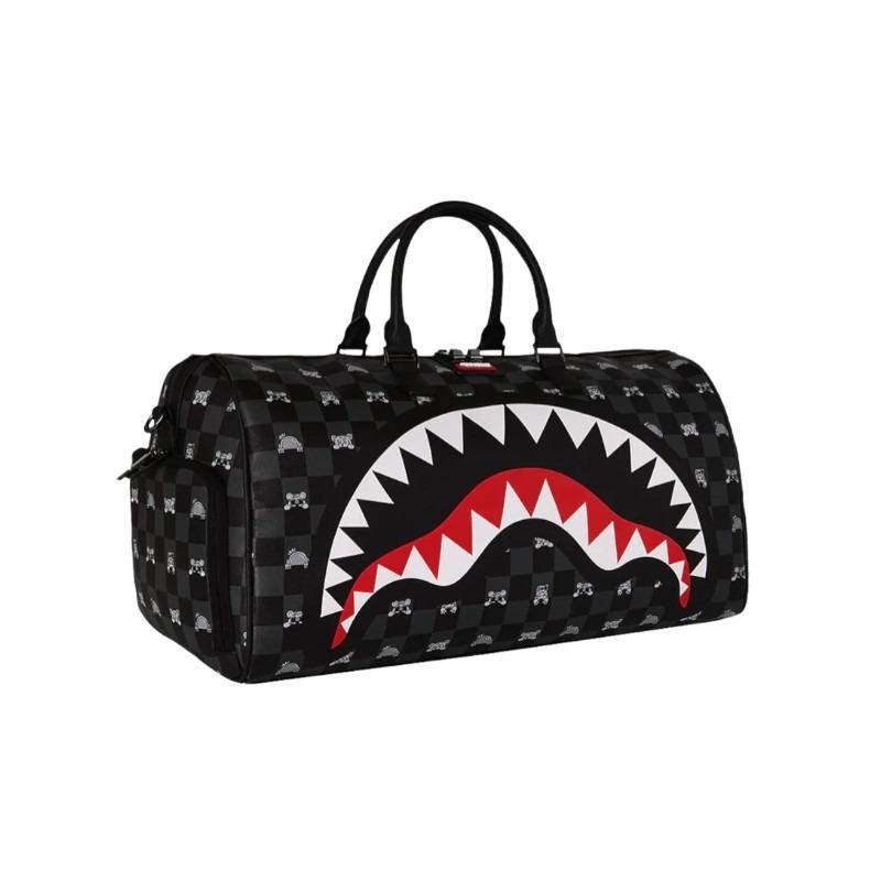 Borsone Sprayground Gray Peeking Character Check Duffle Black 910D8910NSZ V.UNICA SPRAYGROUND 