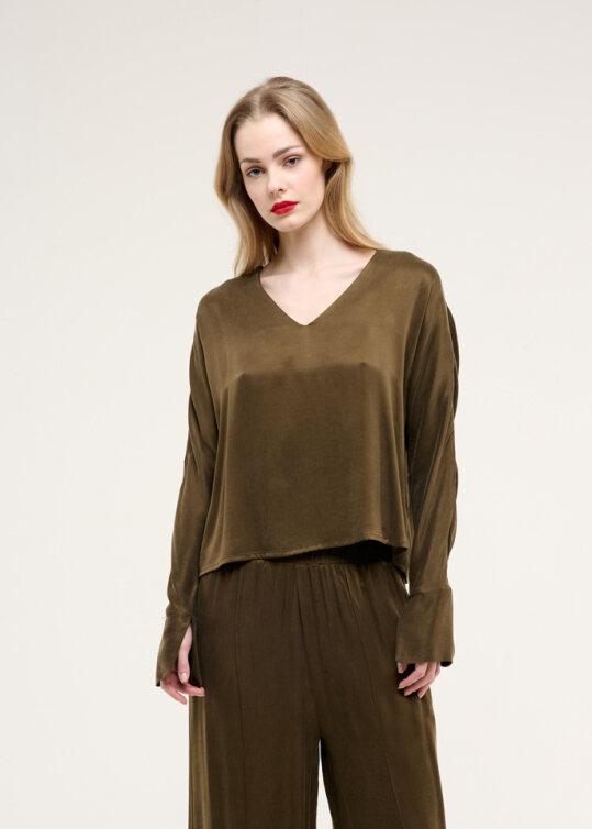 CASACCA SCOLLO V CUPRO CROCHE' MARRONE CR09413 07 CROCHE 