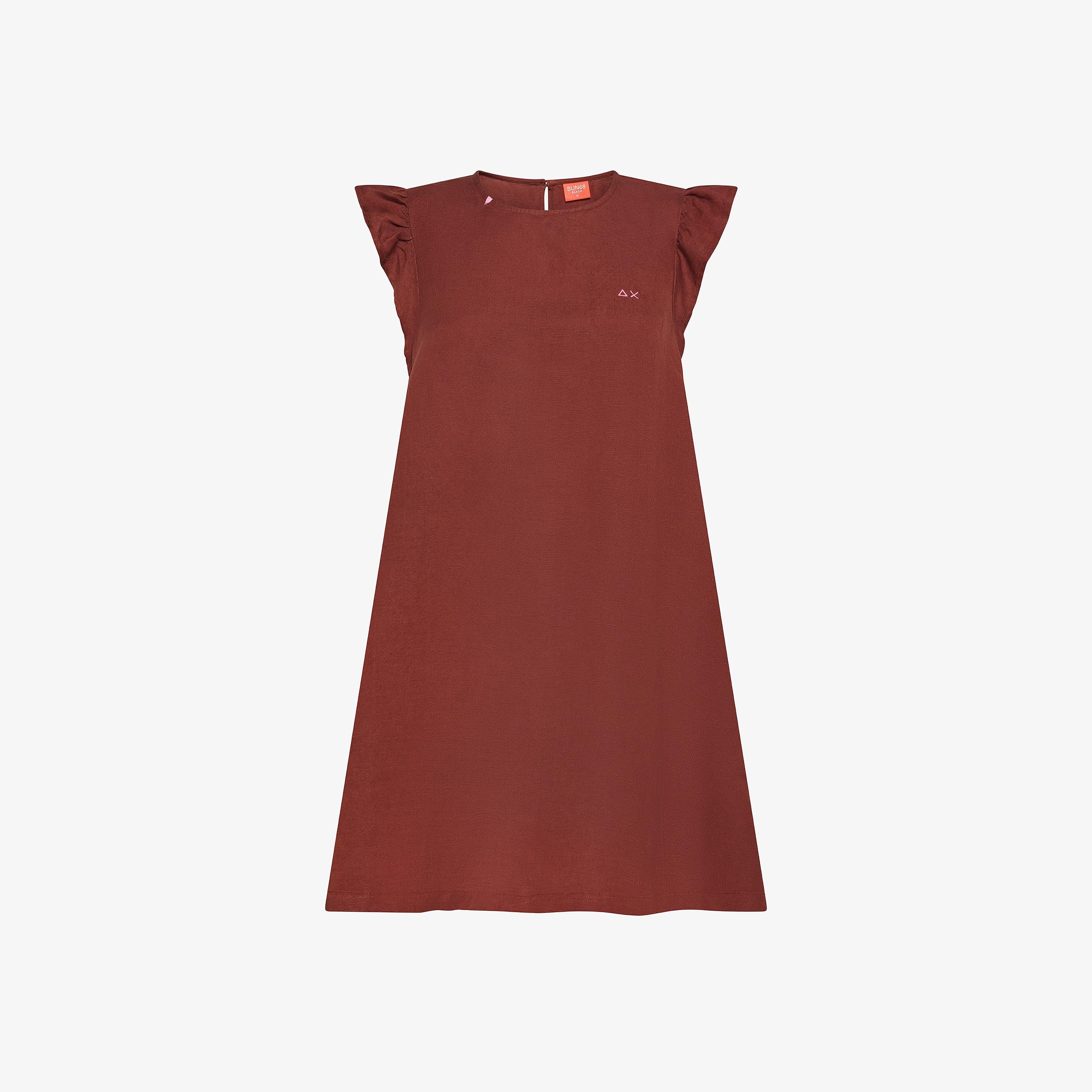 SUN68 Mini dress frill beach Cacao S36244 71 SUN 68 