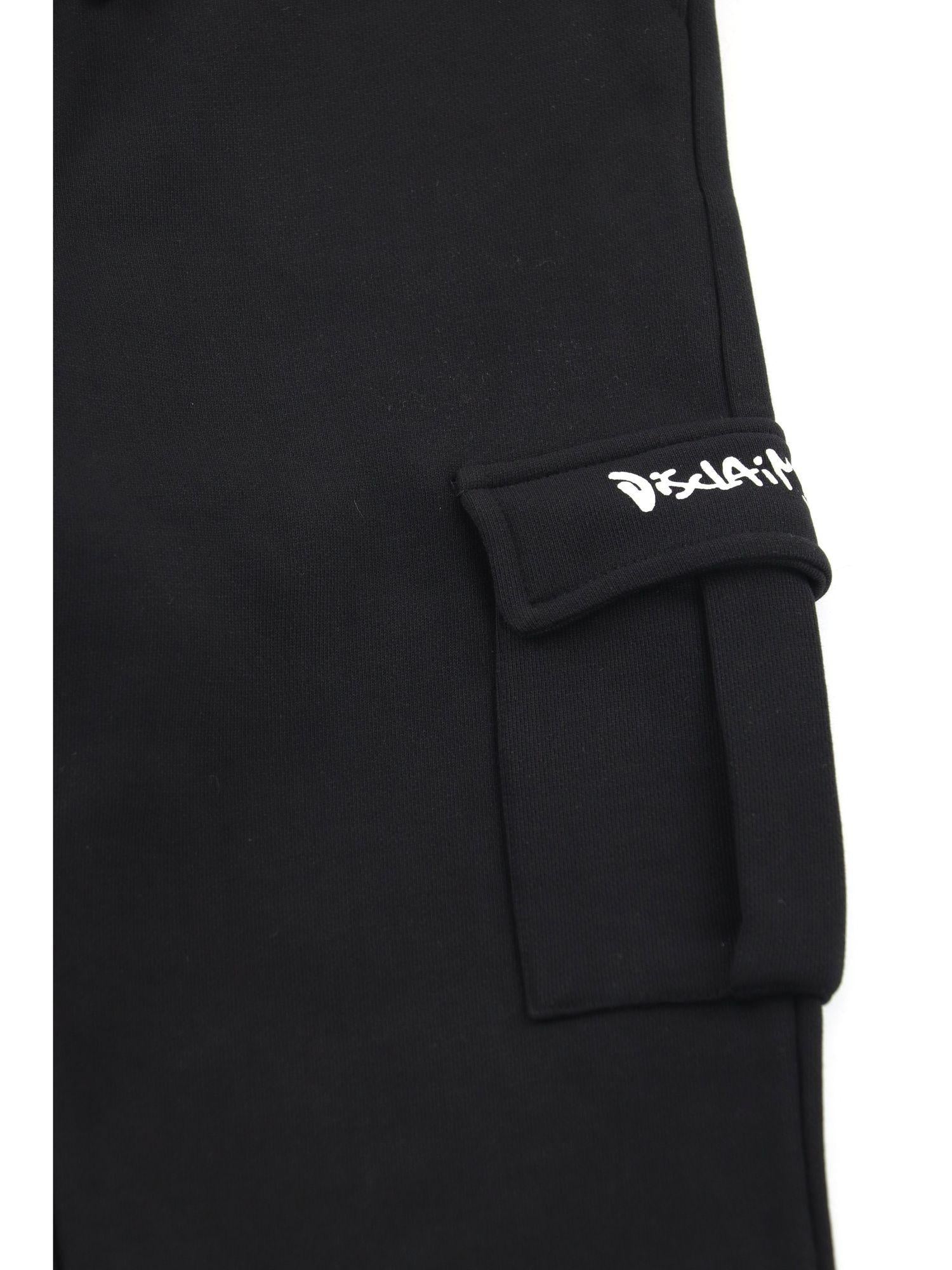 Pantalone cargo bambino in felpa tye dye disclaimer 25IDK58605 NERO-ST.BIANCA DISCLAIMER 
