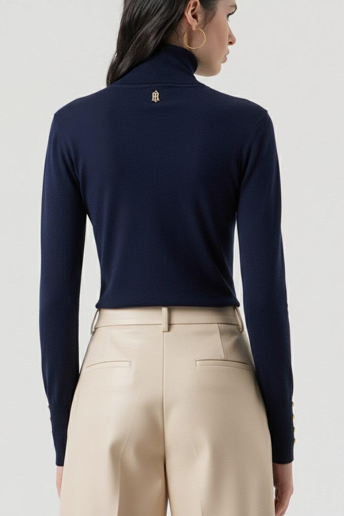 Fracomina Maglia regular con collo alto dark blue FR25WT7001K42101 117 FRACOMINA 