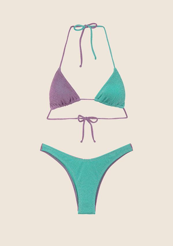 Bikini Donna F**K Triangolo con Slip Americano Fisso Lilla 0930-LC