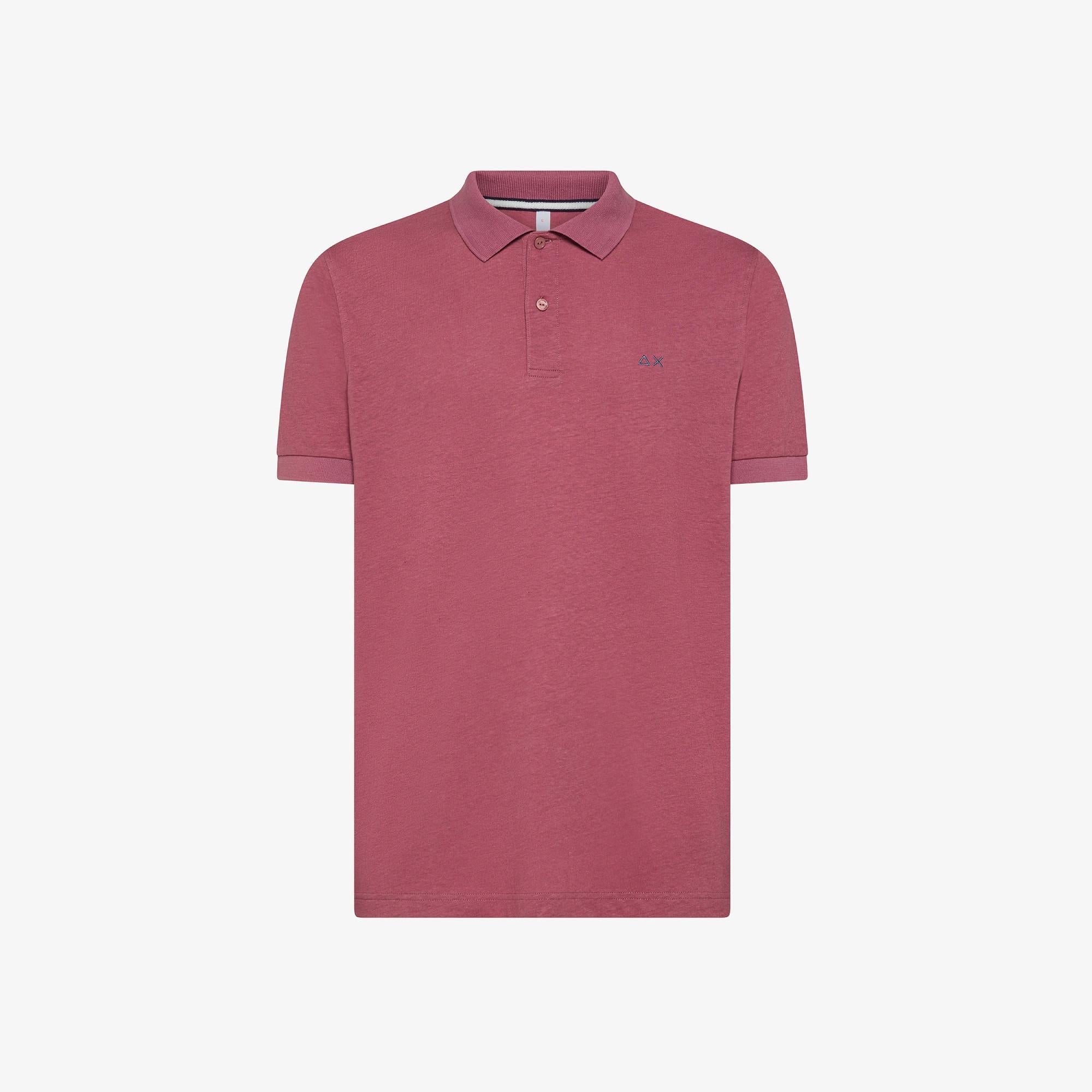 Polo sun68  in lino e cotone rosa scuro A35133 57 SUN 68 