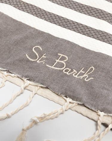 MC2 SAINT BARTH<BR/>Telo da Mare in Cotone a Righe Marrone FOUT012 07688L MC2 SAINT BARTH 