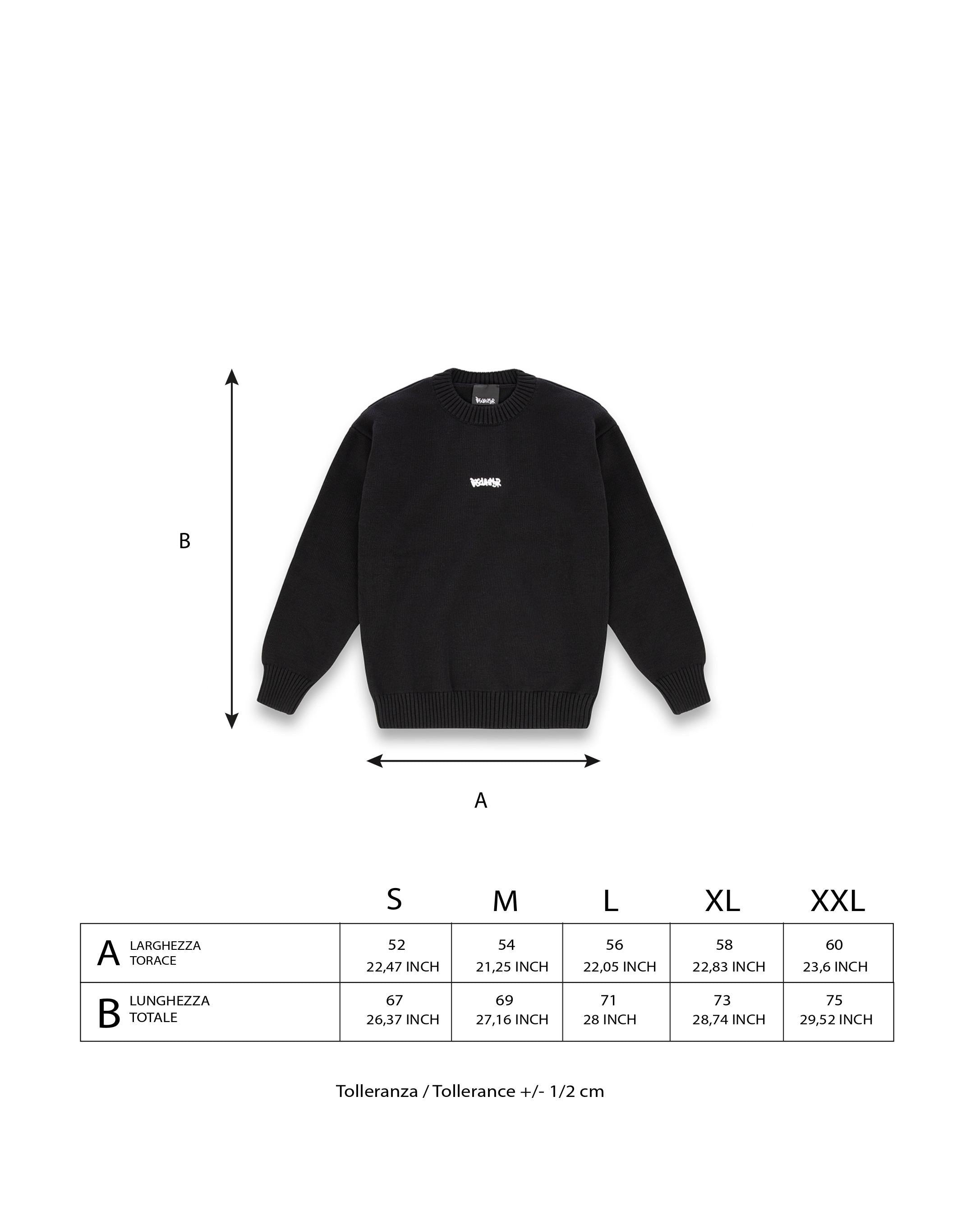 Maglione girocollo disclaimer nero 25IDS55116 NERO-ST.BIANCA DISCLAIMER 
