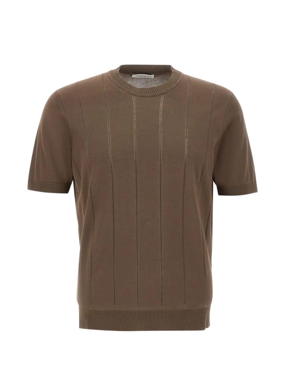 Kangra<BR/>Maglia a coste a maniche corte caffè 3016/21 65 KANGRA 