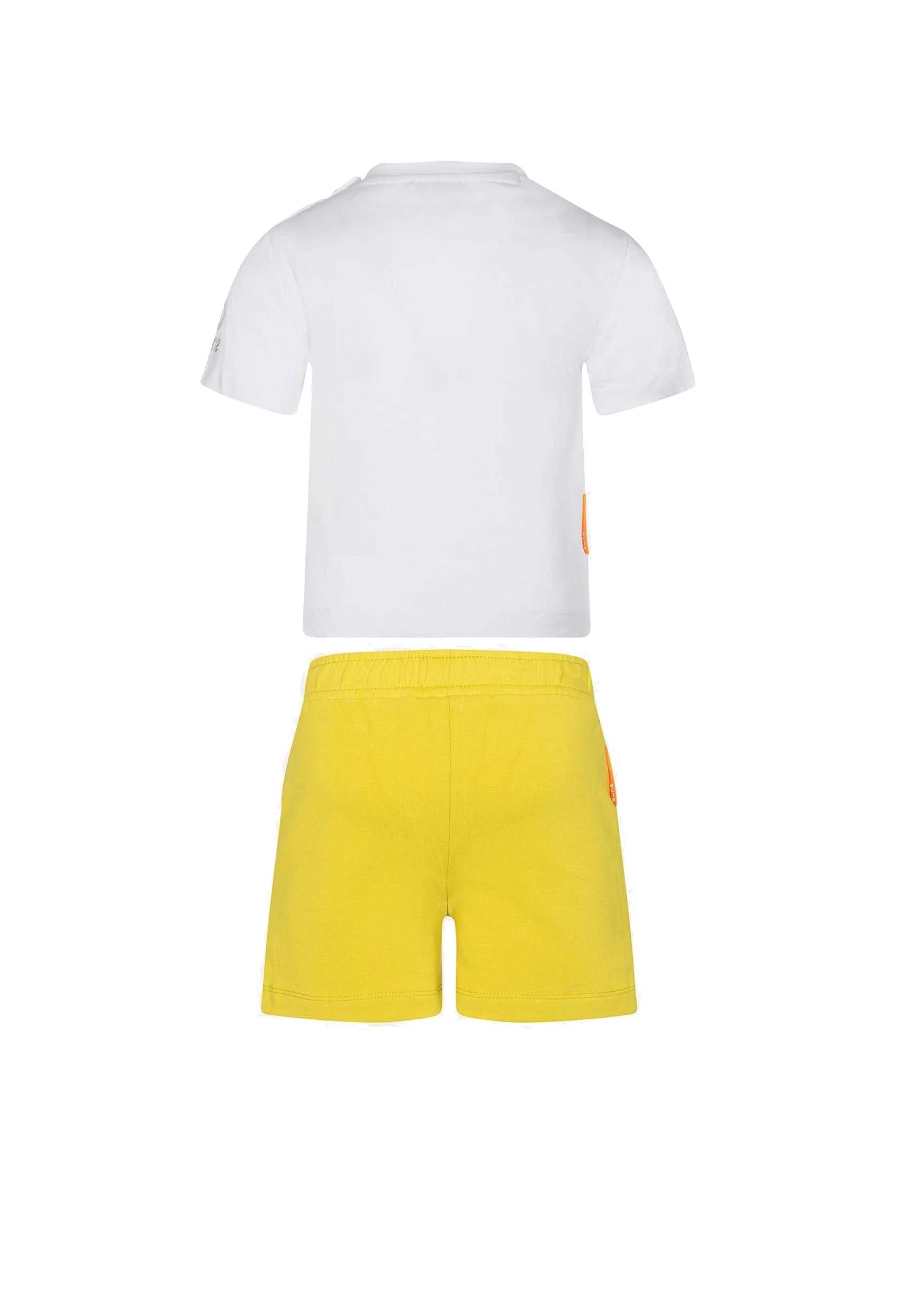 Suns Completo Sportivo T-shirt Girocollo con Stampa e Bermuda COMS6104U WHITE/OCRA SUNS 