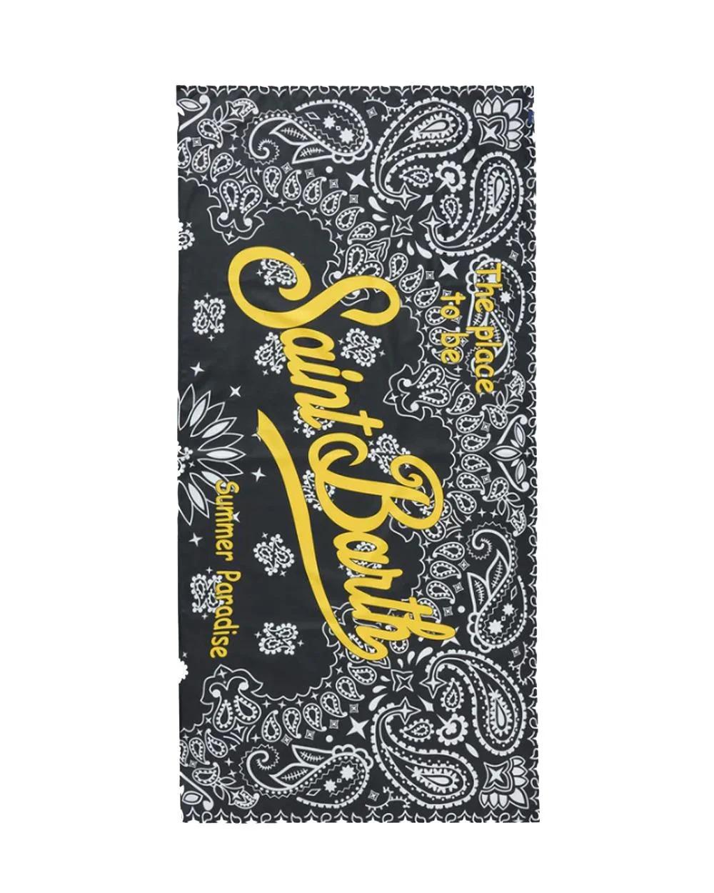 Telo mare MC2 SAINT BARTH unisex Bandana Round AID000103518L Nero bandana all over logo stampato AID0001 03518L MC2 SAINT BARTH 