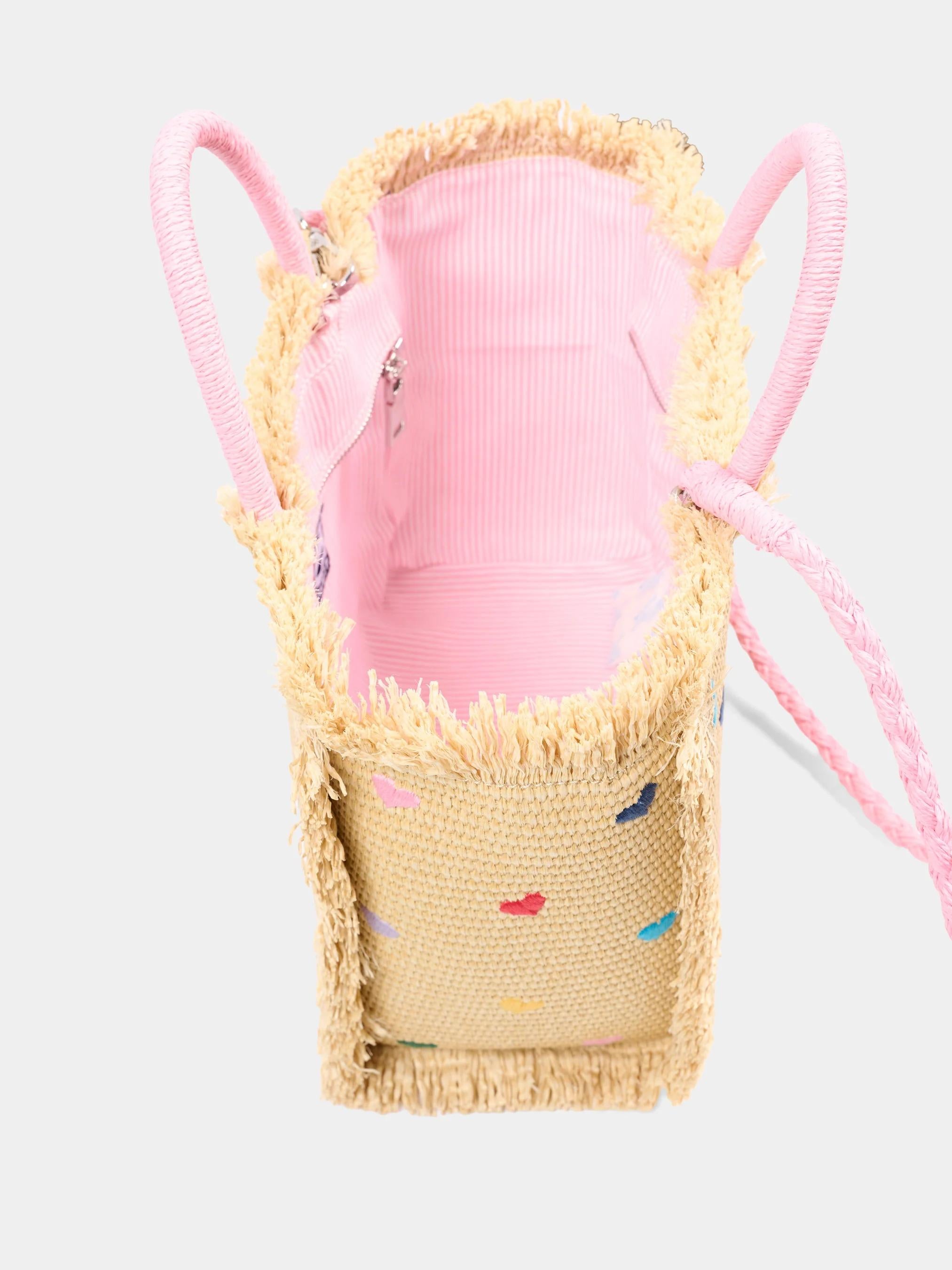Mc2 Saint Barth<BR/>Borsa mare beige Colette Straw con cuori COL0017 00344L MC2 SAINT BARTH 