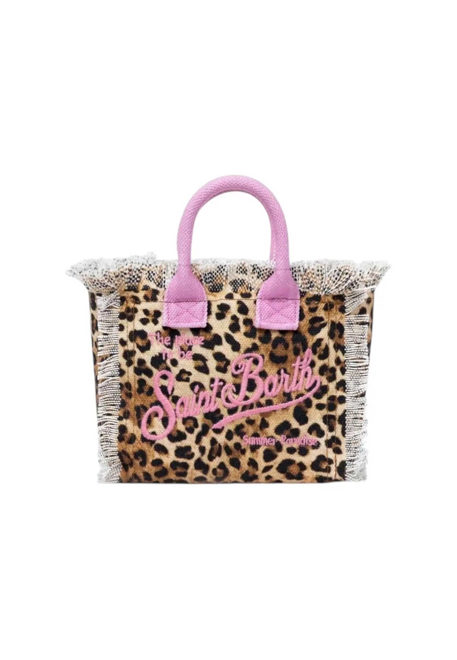 Mc2 saint barth Borsa Vanity Mini Leopardata con Logo Rosa VAMI001 02591L MC2 SAINT BARTH 