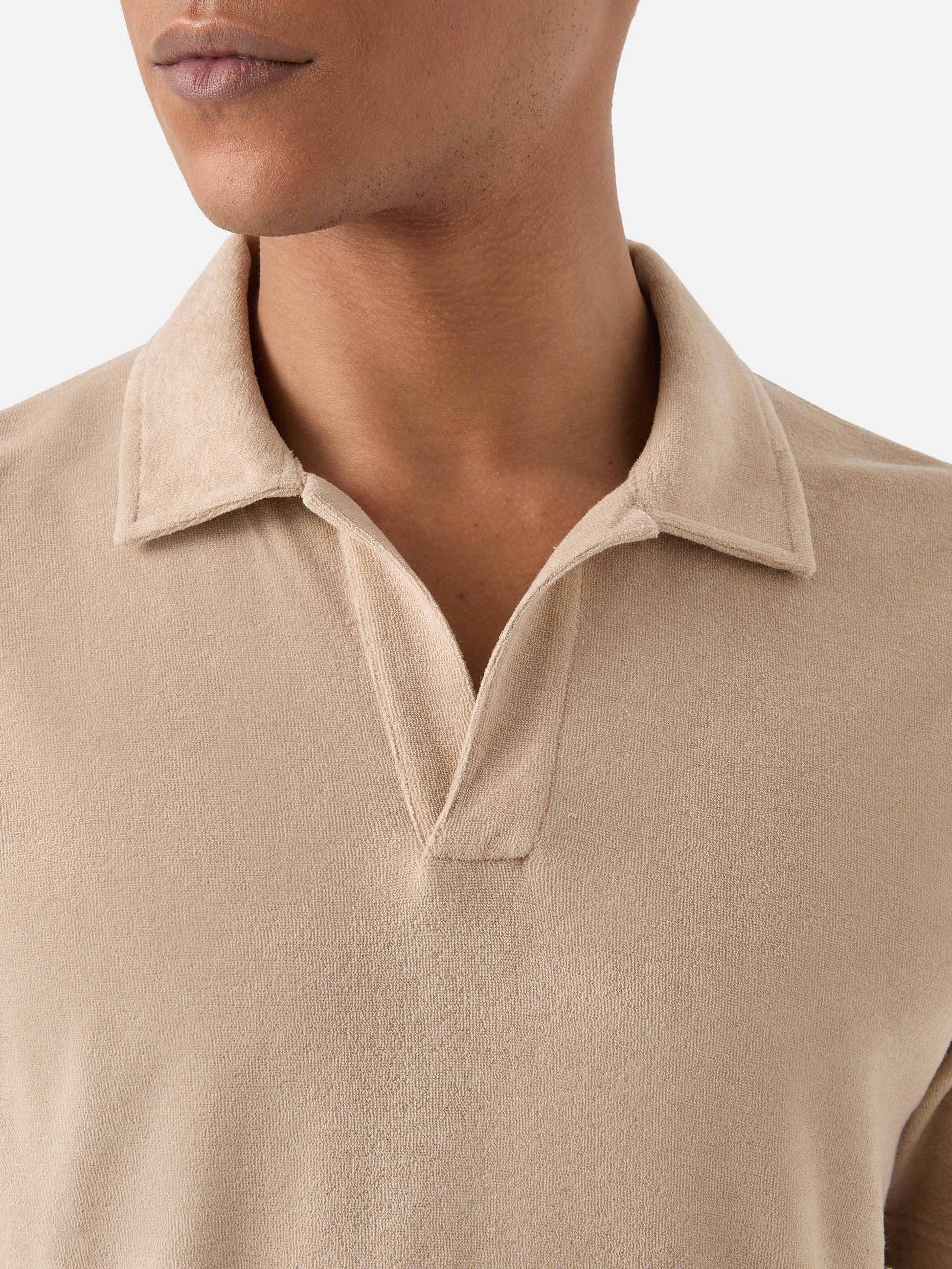 Polo Jeremy in cotone effetto spugna beige JER0001 00152L MC2 SAINT BARTH 