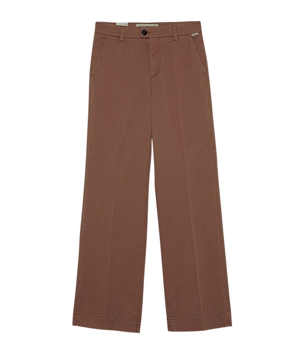 Pantalone Roy Roger's lais woman gabardine lyocell elast.crow brown RND041P3810127 C0241 ROY ROGER'S 