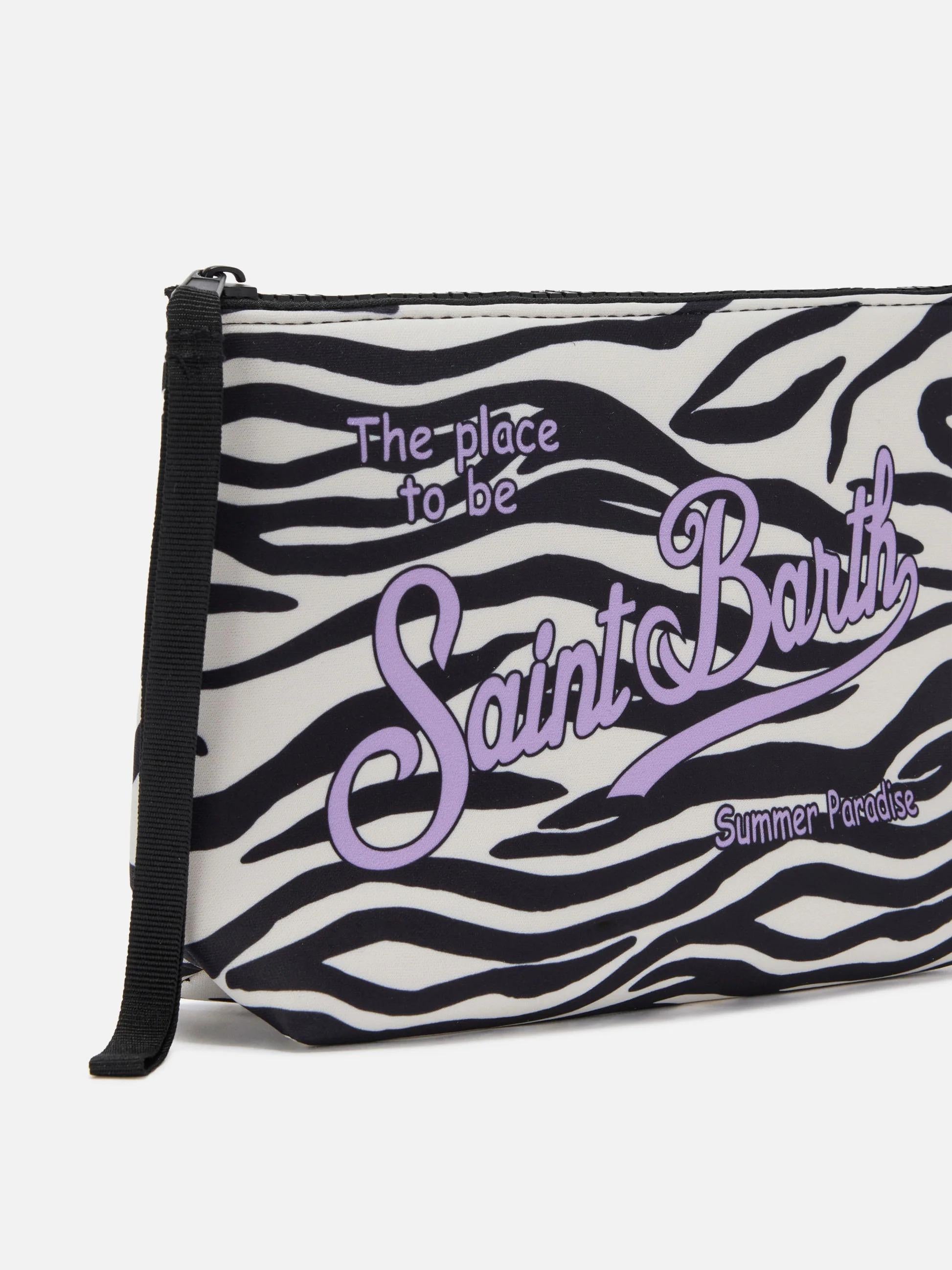 Pochette Aline in scuba con stampa zebrata ALIN001 03322L MC2 SAINT BARTH 