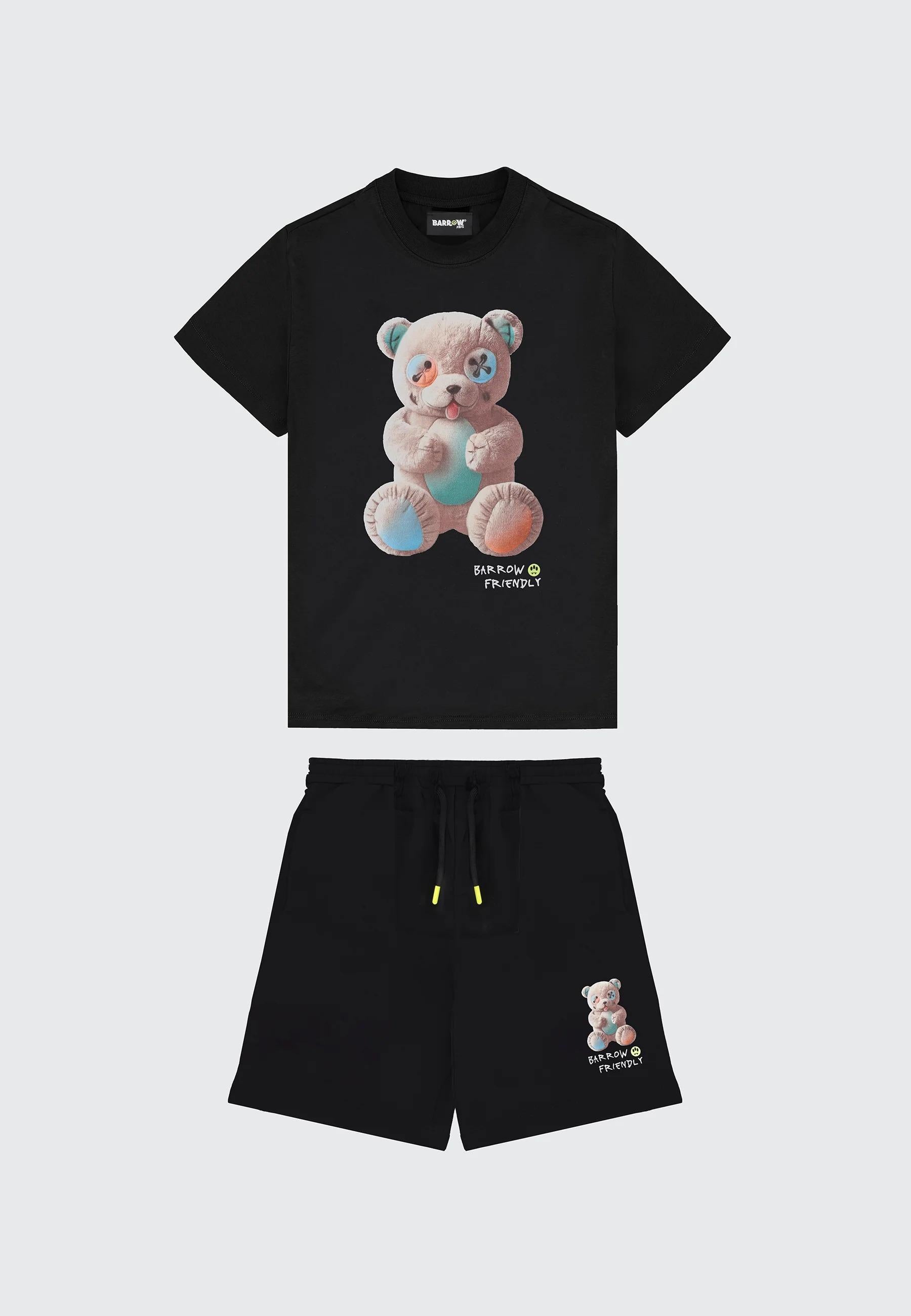BARROW SET T-SHIRT/SHORTS TEDDY NERO S6BKJUTB101 110 BARROW 