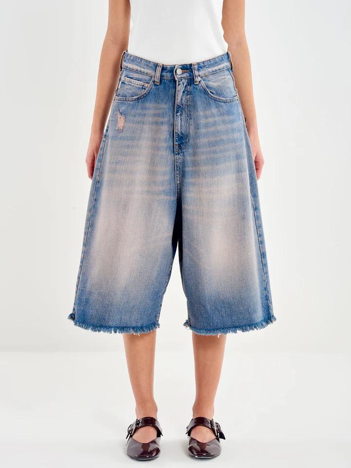 Bermuda in Denim Carola Lavaggio rosa DAB5082 DENIM BLU VICOLO 